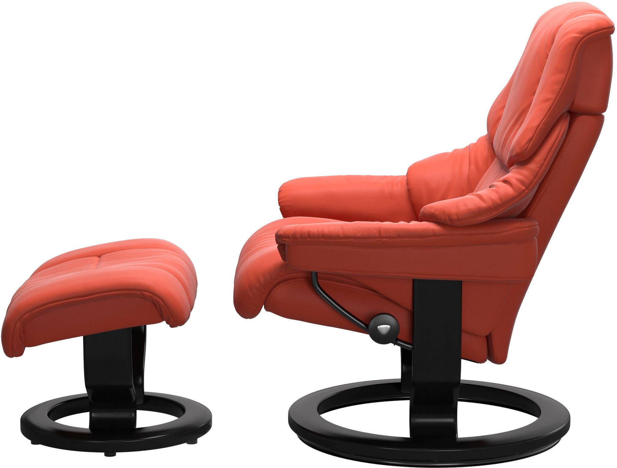 Stressless® Relaxsessel »Reno«, (Set, Relaxsessel mit Hocker), mit Hocker, mit Classic Base, Größe S, M & L, Gestell Schwarz