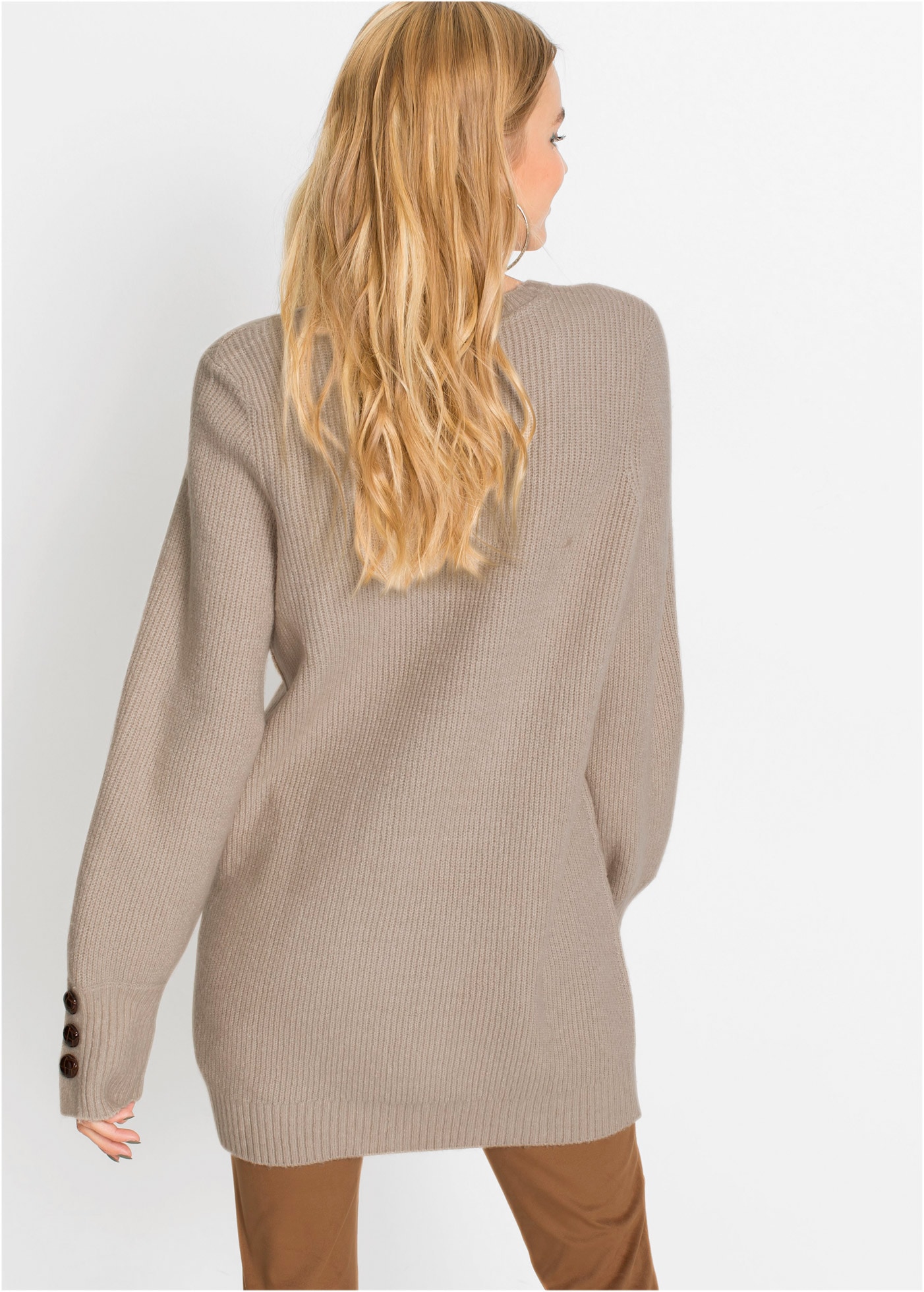 bonprix Longpullover »Longpullover mit Knöpfen« Longpullover mit Knöpfen