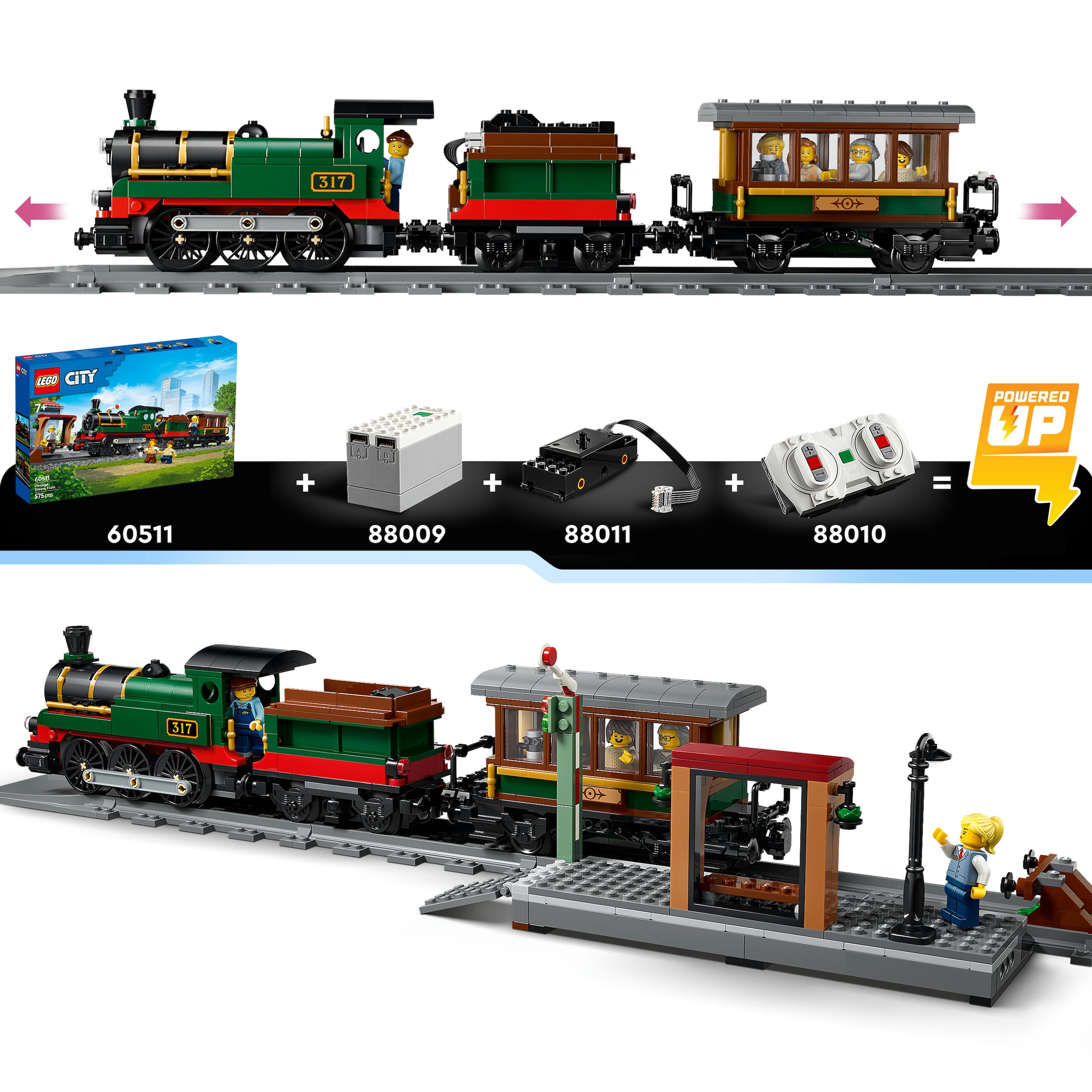 LEGO® Konstruktionsspielsteine »Klassischer Dampfzug (60511), LEGO City« Made in Europe