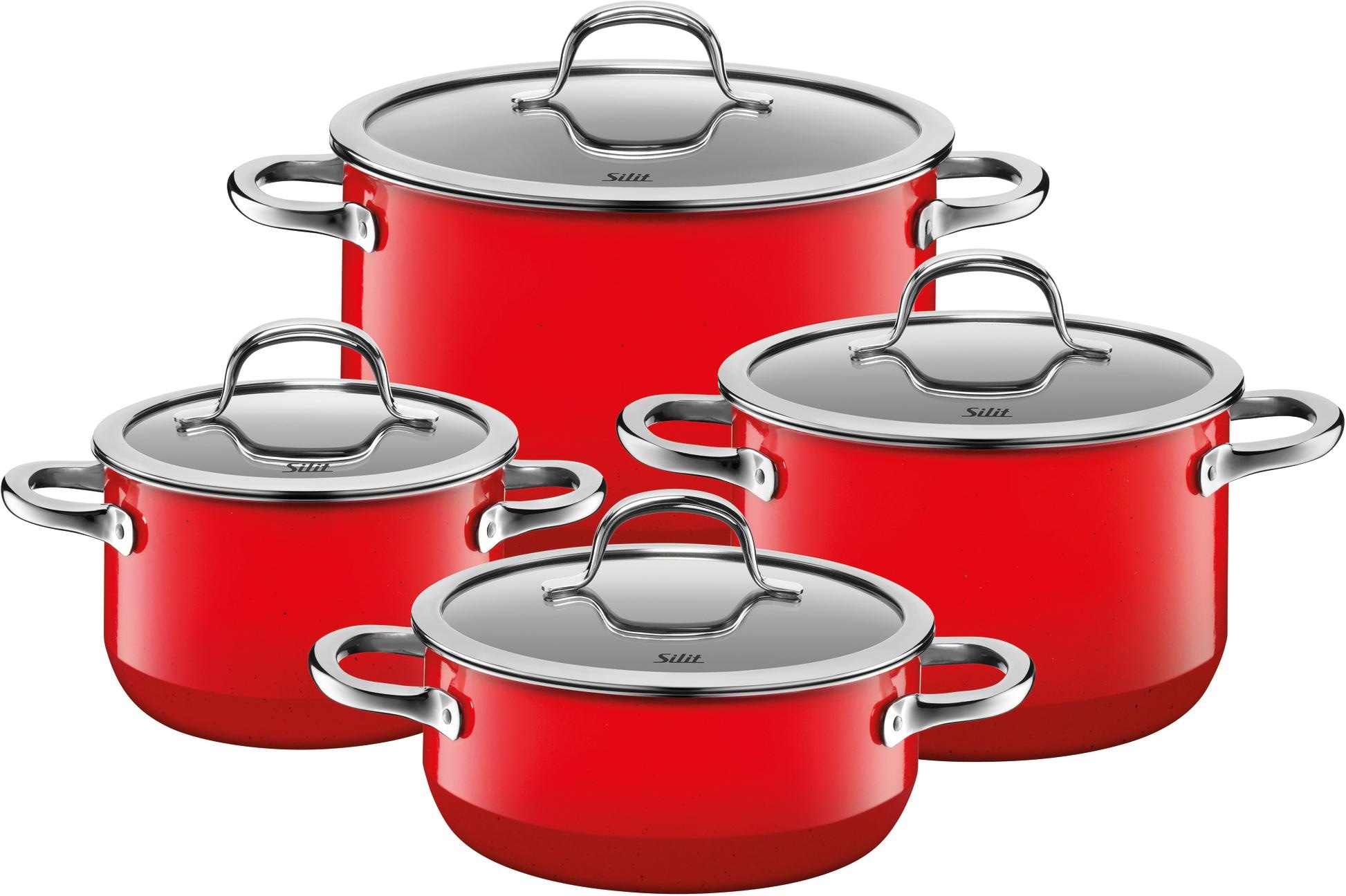 Silit Topf-Set »Passion red«, Silargan®, (Set, 8 tlg., 3x Fleischtopf mit  Deckel 16, 20, 24cm, 1x Bratentopf mit Deckel 20cm), Made in Germany kaufen  im OTTO Online Shop