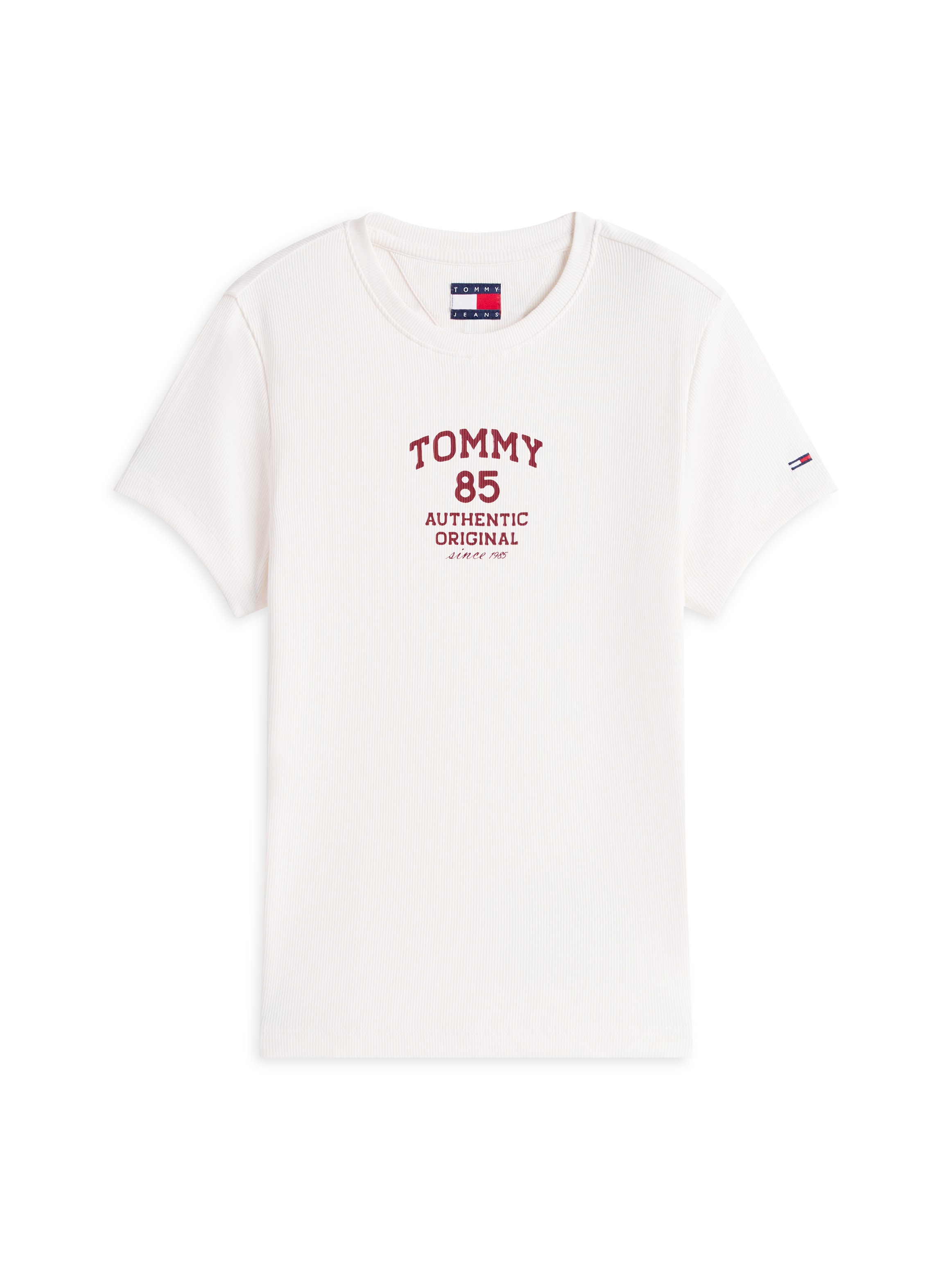 Tommy Jeans Kurzarmshirt »TJW SLIM TOMMY 85 RIB SS TEE« in gerippter Struktur