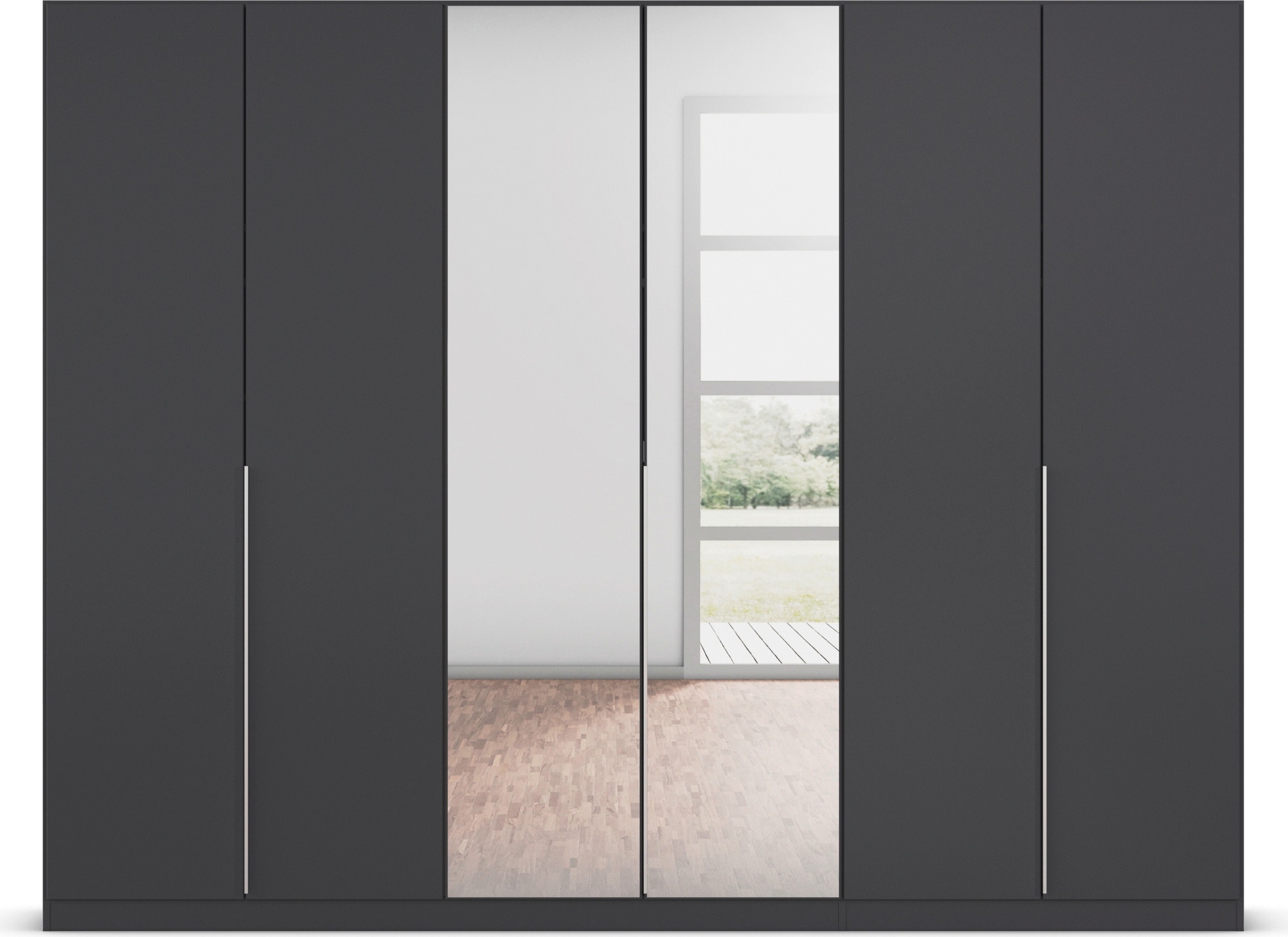 rauch Drehtürenschrank »Kleiderschrank Schrank Garderobe AGORDO mit Dekor- oder Hochglanzfront«, (in zwei Griff-Farben), durchdachte Innenausstattung, in 6 Breiten und 2 Höhen MADE IN GERMANY