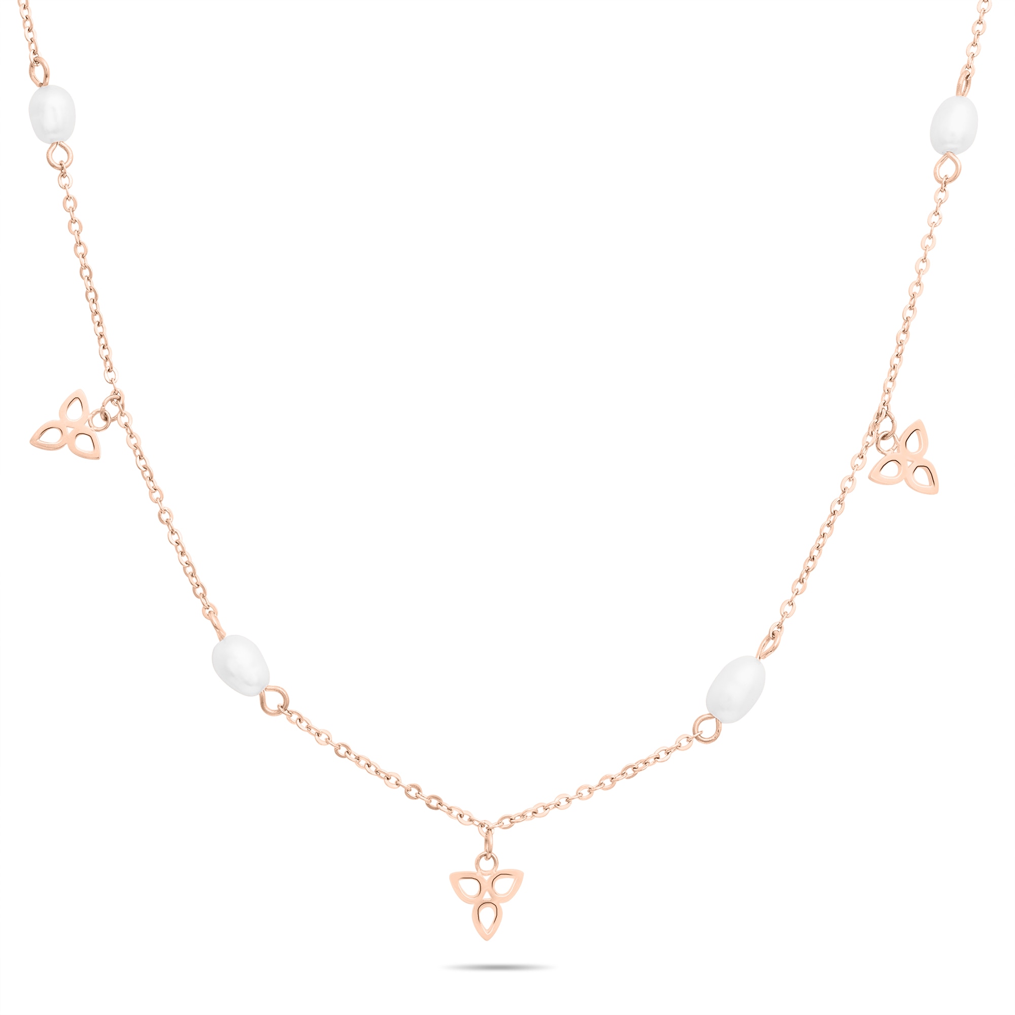 Tamaris Edelstahlkette »Schmuck Geschenk Halskette Blüten« mit Kunststoffperle