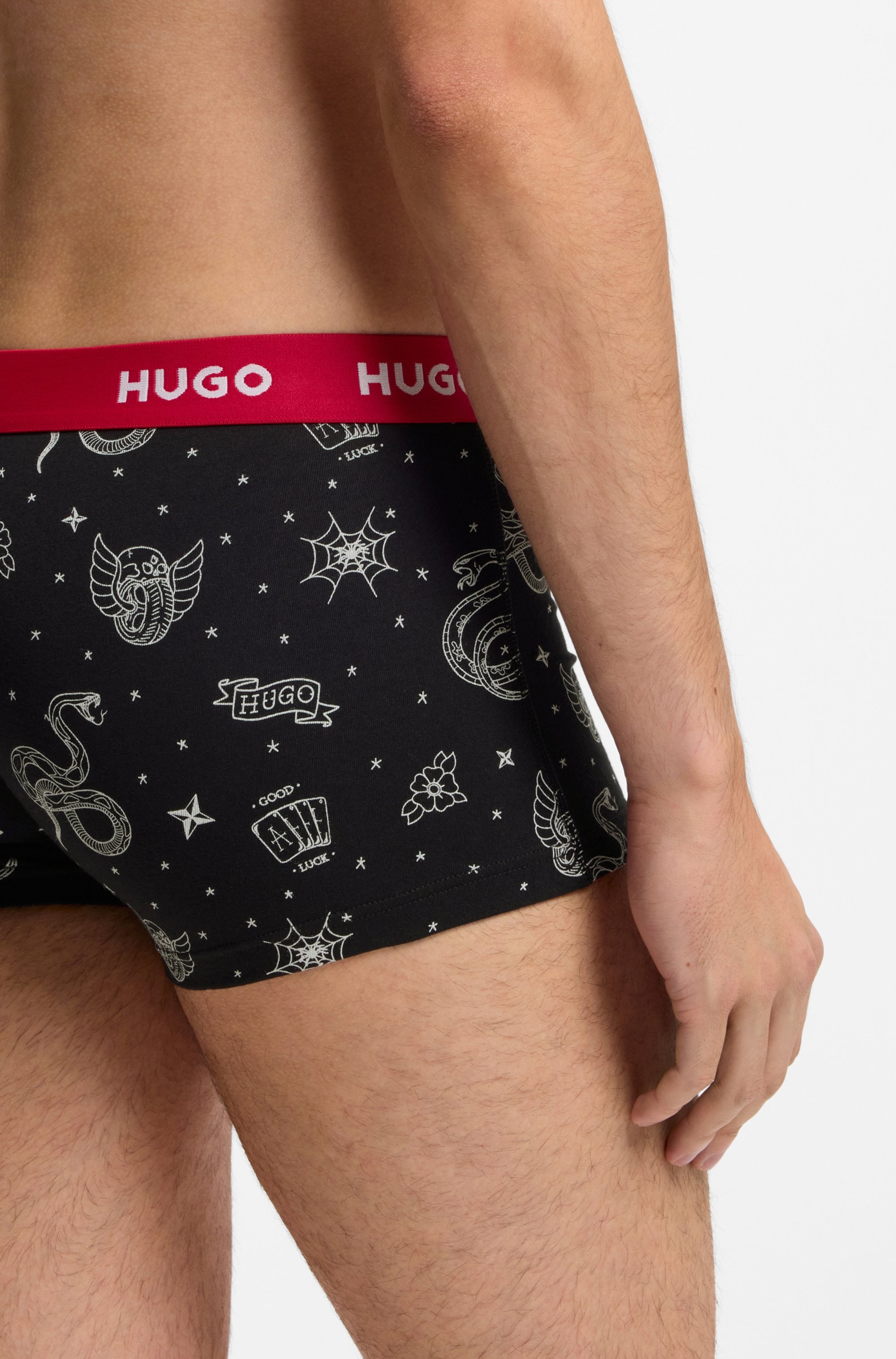HUGO Underwear Trunk »TRUNK TRIPLET DESIGN« Packung, 3 Stk. mit Logobund