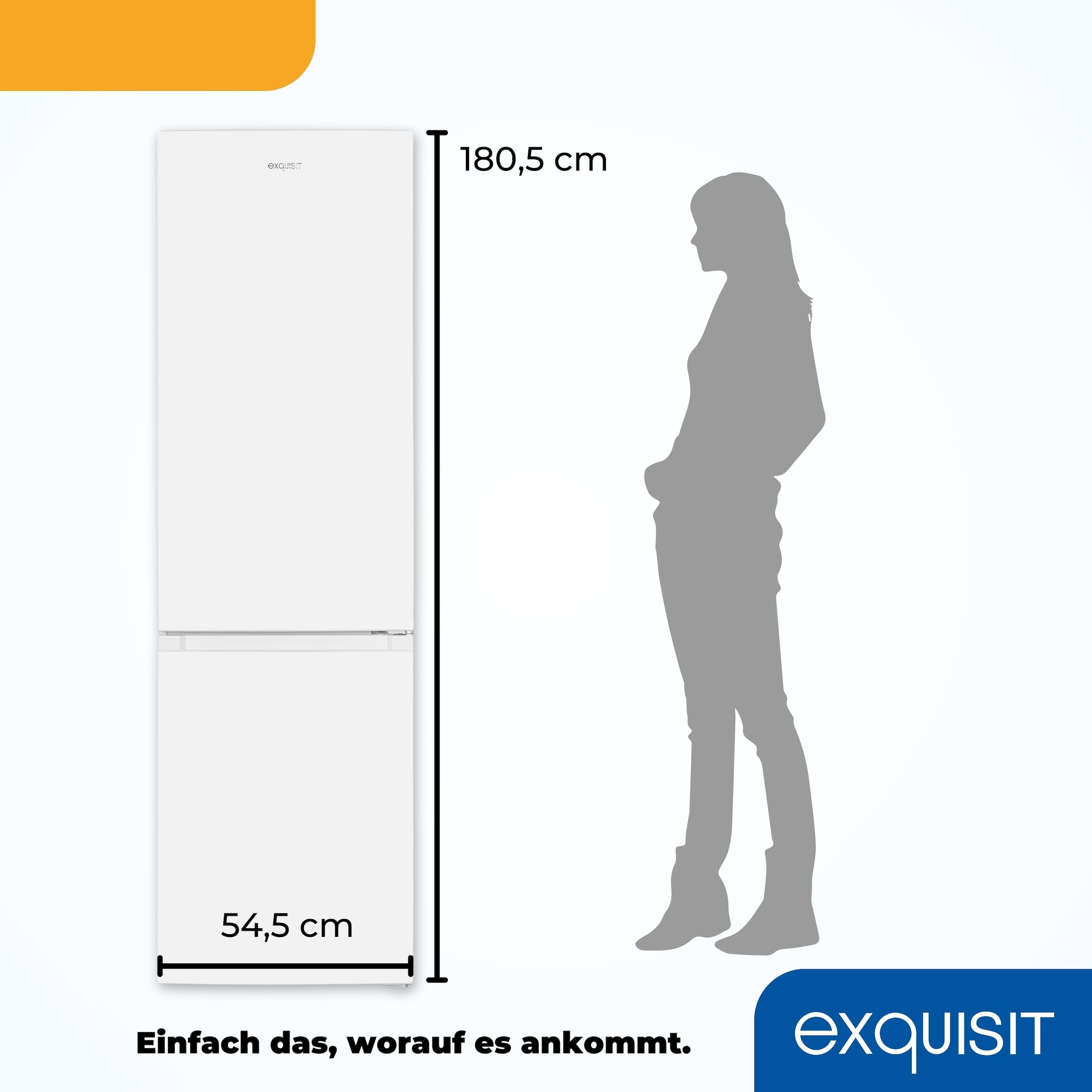 exquisit Kühl-/Gefrierkombination »KGC265-70-NF-040C« 180,5 cm hoch 54,5 cm breit Energieeffizienzklasse C, 253 Liter Nutzinhalt, Total NoFrost