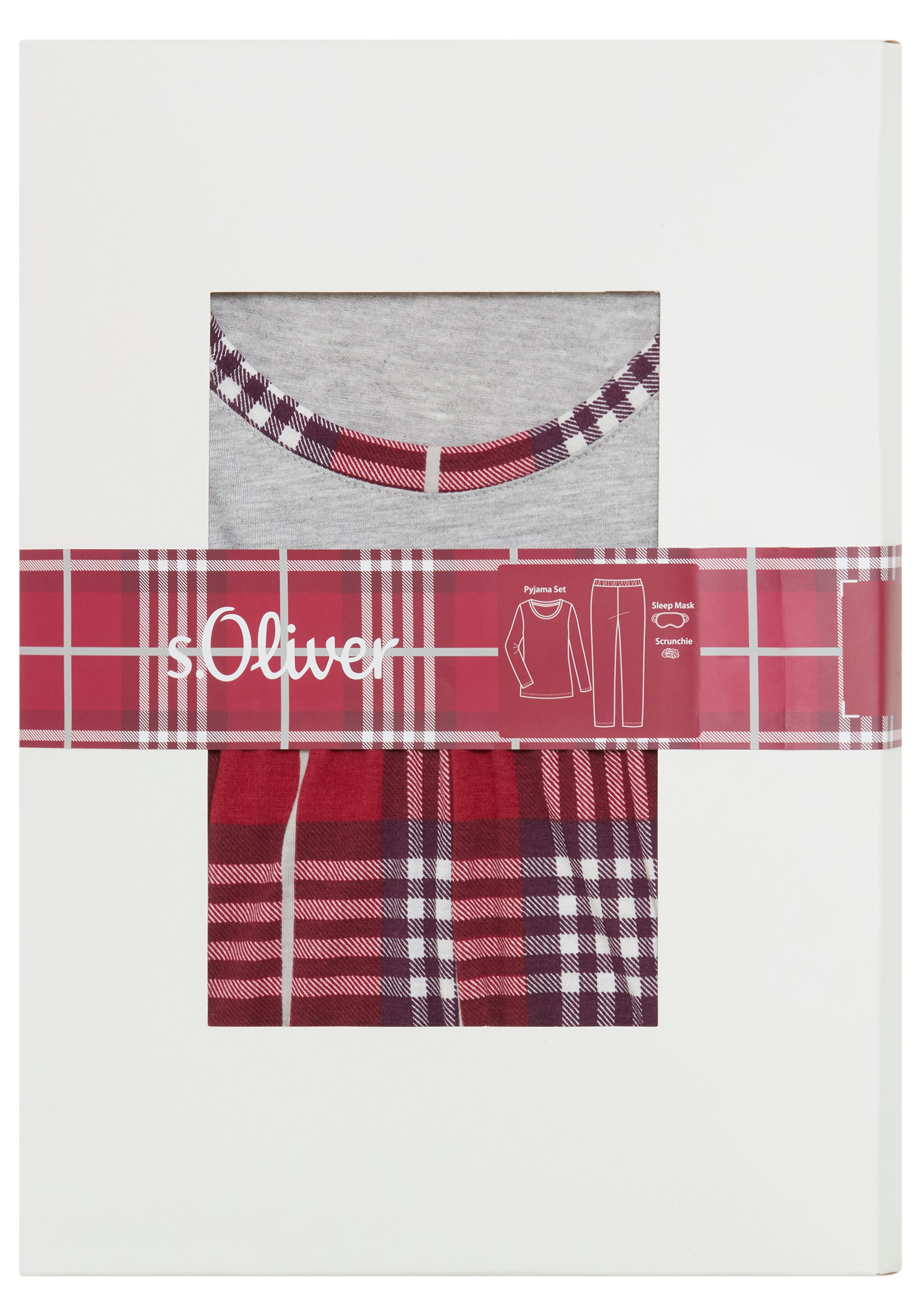 s.Oliver Schlafanzug Set, 4 mit Scrunchie und Schlafmaske