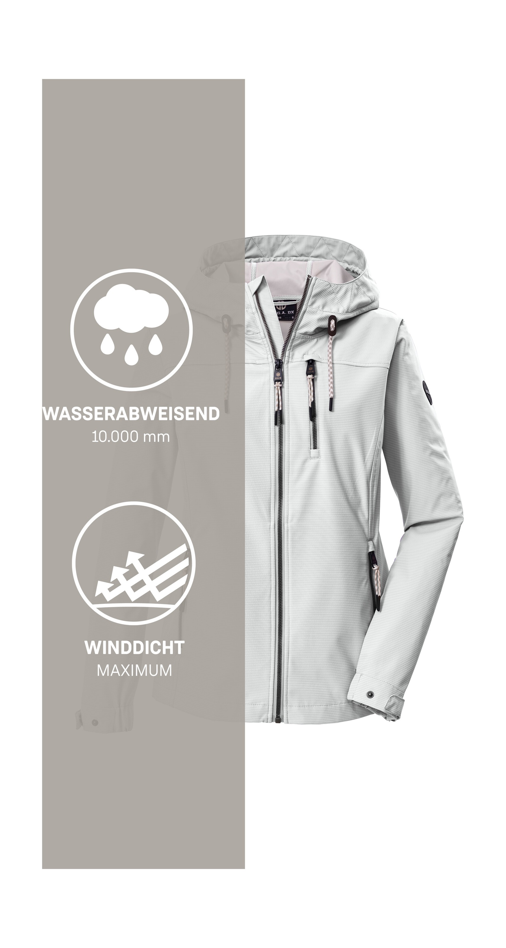 G.I.G.A. DX by killtec Softshelljacke »GS 111 WMN SFTSHLL JCKT« Atmungsaktive, wasserabweisende Damenjacke mit verstellbarer Kapuze