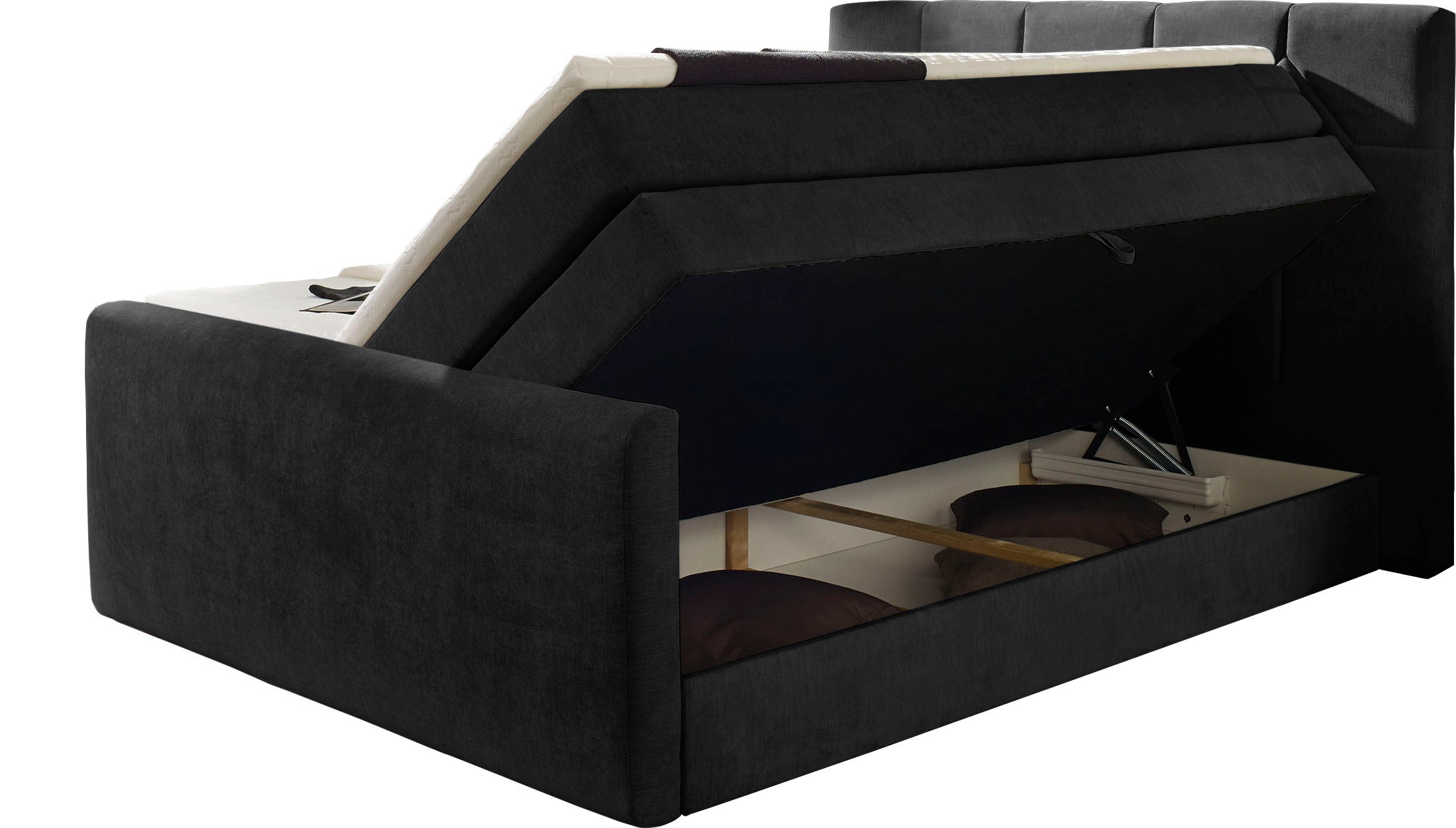 Places of Style Boxspringbett »Atlanta«, inklusive Topper und Bettkasten
