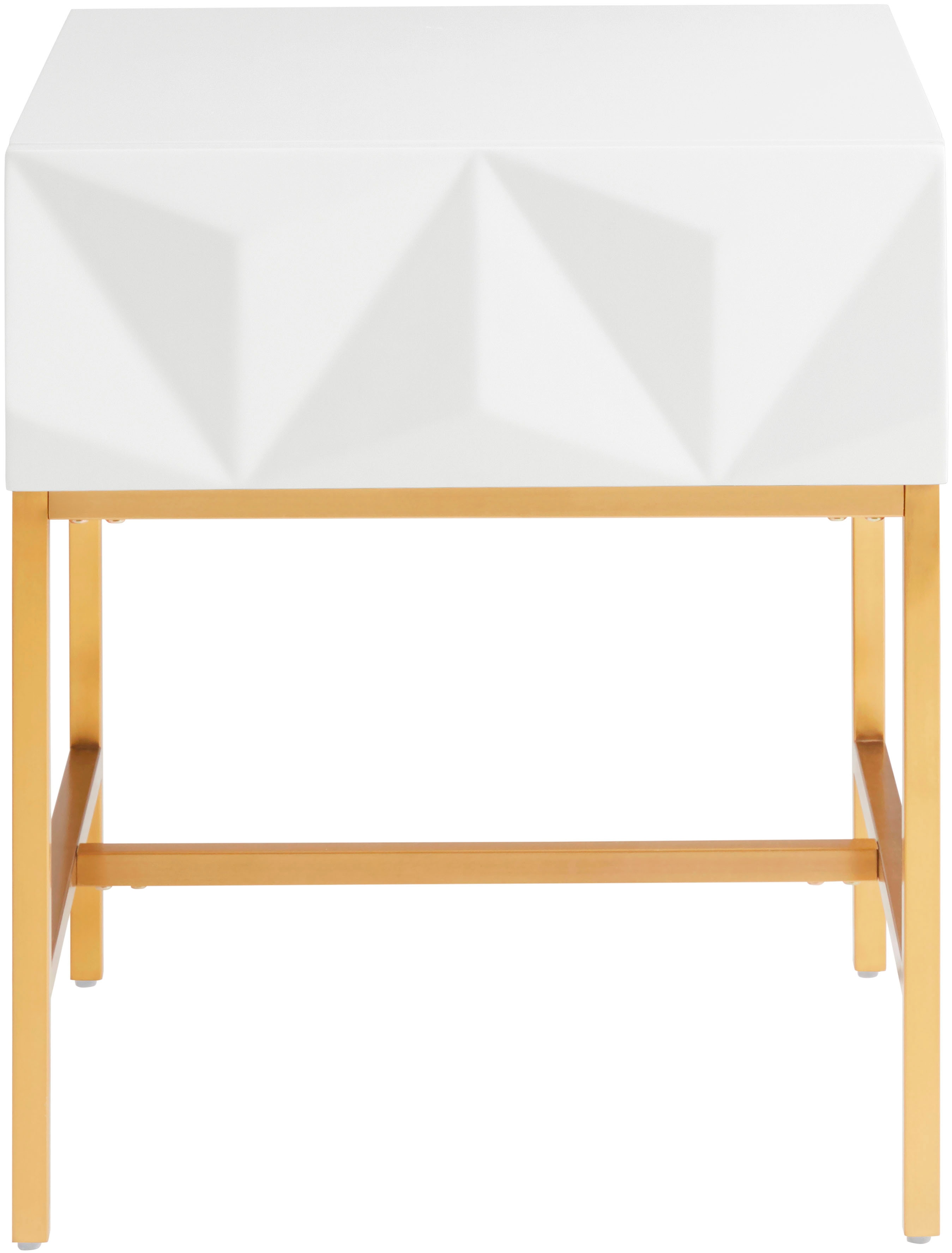 Leonique Beistelltisch »Minfi, TOPSELLER!, OTTOs Choice« Schublade mit 3D-Front, auch als Nachttisch geeignet, Breite 50 cm in weiß