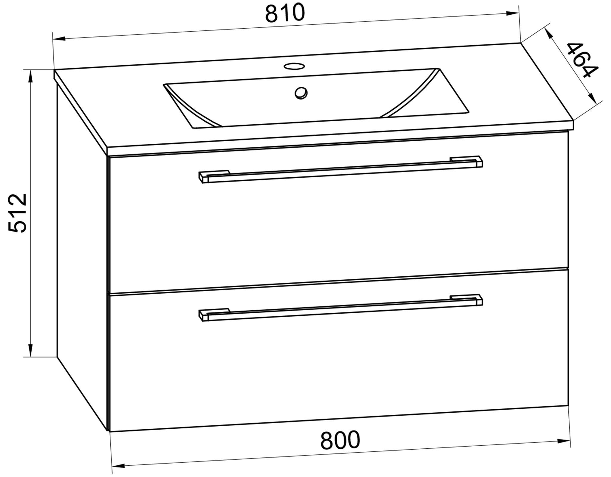 VCM Waschtisch »2-tlg. Waschplatz Waschtisch Badinos 2 Schublade« 2 Stk. tlg.