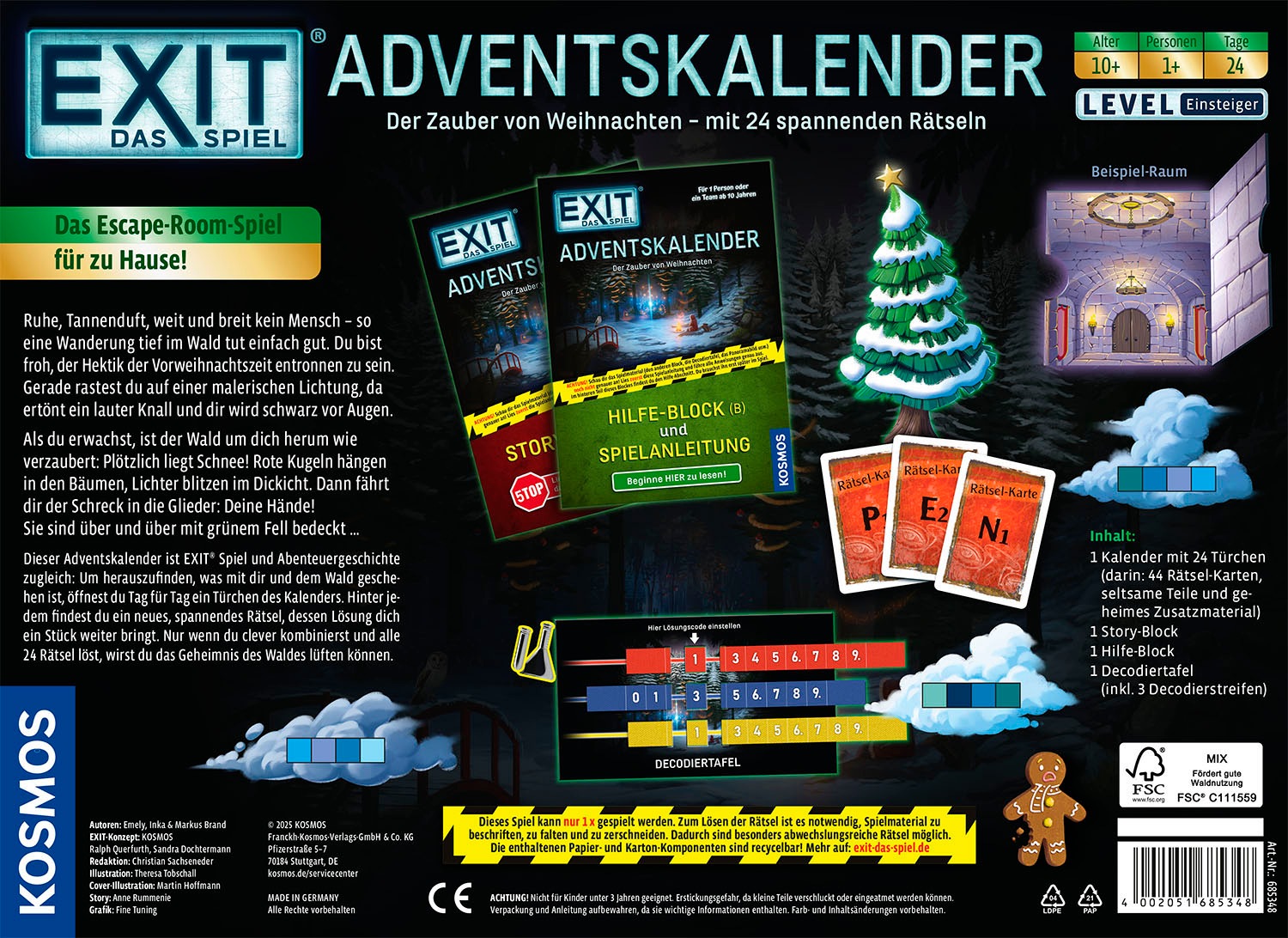 Kosmos Spielzeug-Adventskalender »EXIT, Das Spiel - 2025«, ab 8 Jahren