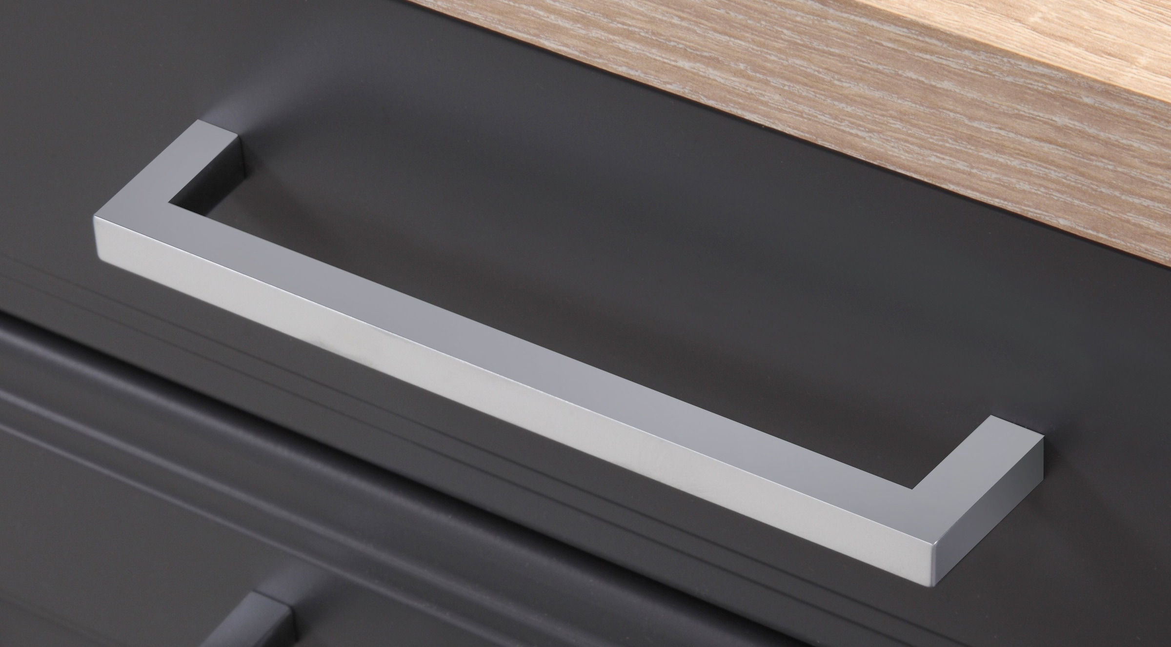 KOCHSTATION Küchenbuffet »KS-Stockholm« hochwertige MDF-Fronten, 2 Glasrahmentüren, 200 cm hoch, viel Stauraum