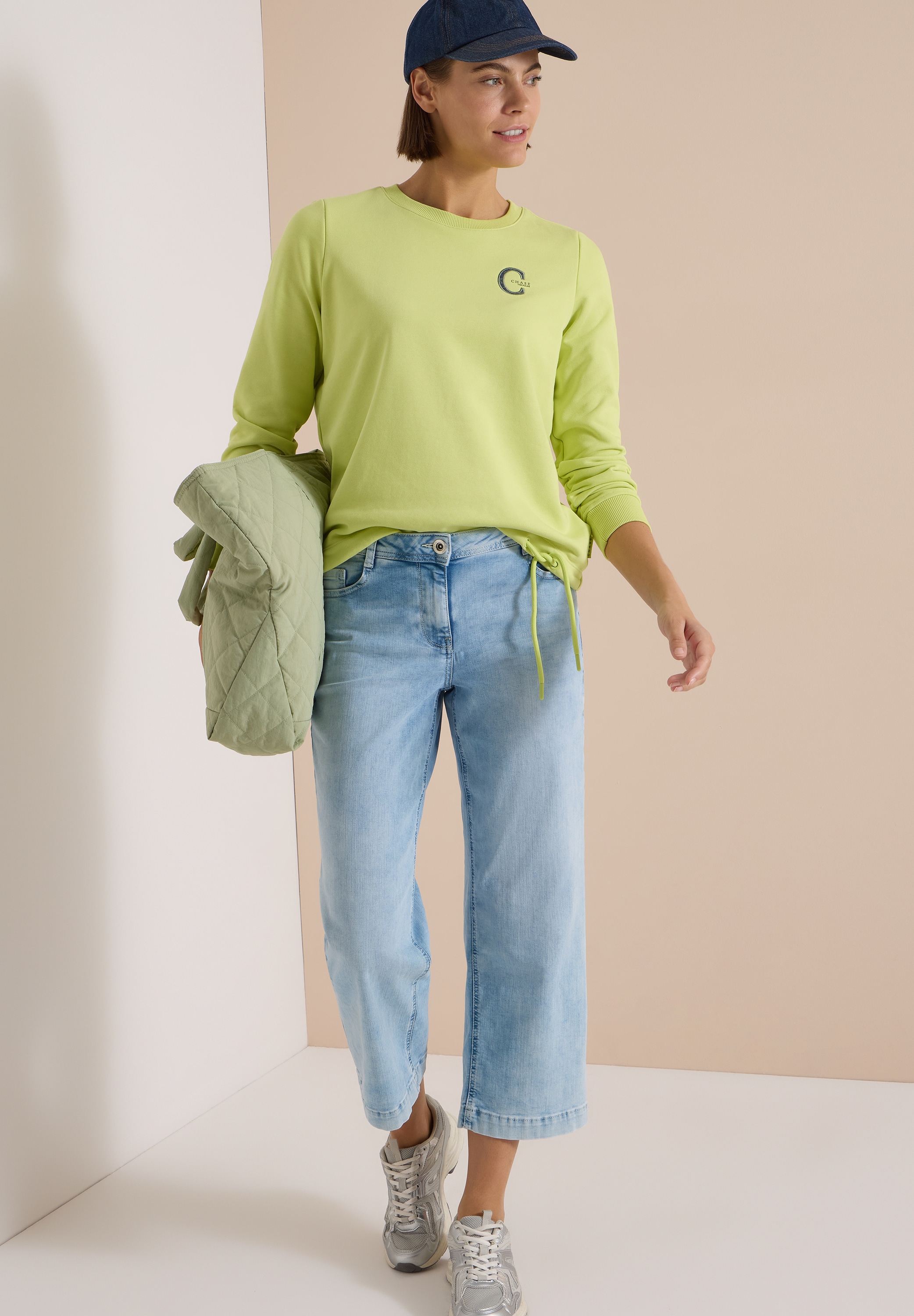 Cecil Sweater , mit Rundhals und Tunnelzug
