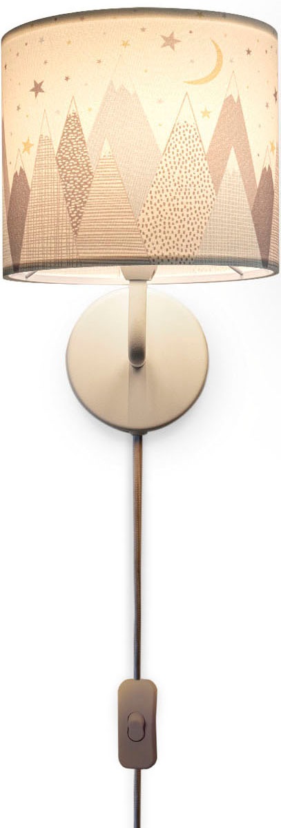 Paco Home Wandleuchte »Luca Cosmo«, Leuchtmittel E14 | ohne Leuchtmittel, Kinderzimmer Berge Wandleuchte Kind Kinderlampe Mond Jungen Mädchen