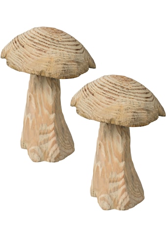 Creativ home Dekoobjekt »Pilz«, (Set, 2 St.), aus Holz, Höhe ca. 18 cm kaufen