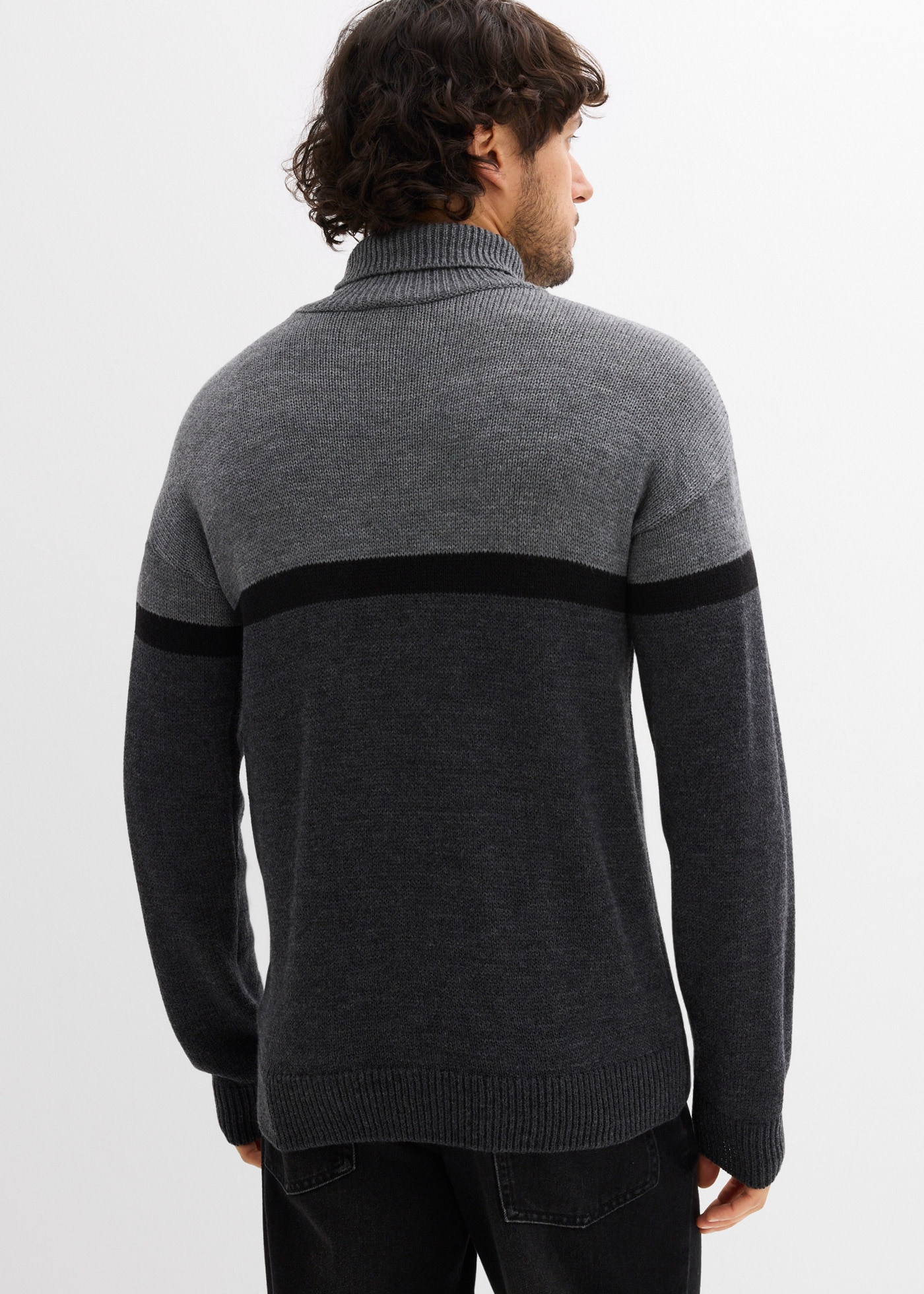 bonprix Rollkragenpullover Rollkragenpullover im Colourblocking-Design