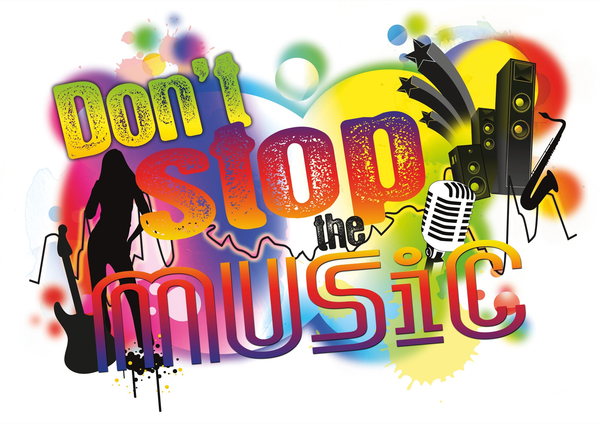 Wandtattoo »Don´t stop the music«, (1 St.), 100x70 cm (Breite x Höhe), selbstklebendes...