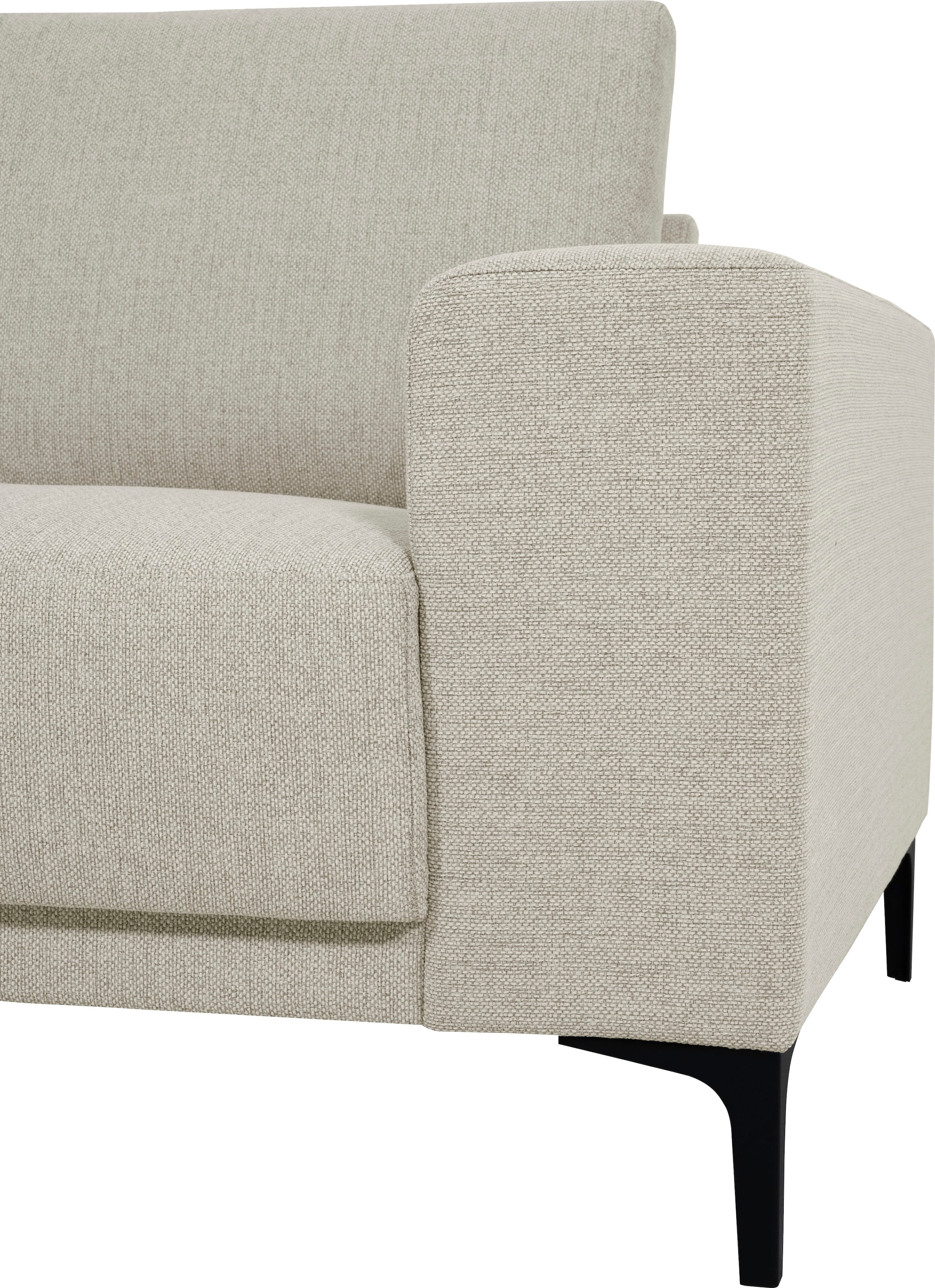 OTTO home 3-Sitzer »Xander« Breite 224 cm, Soft-Touch Chenille, schwarze Metallfüße