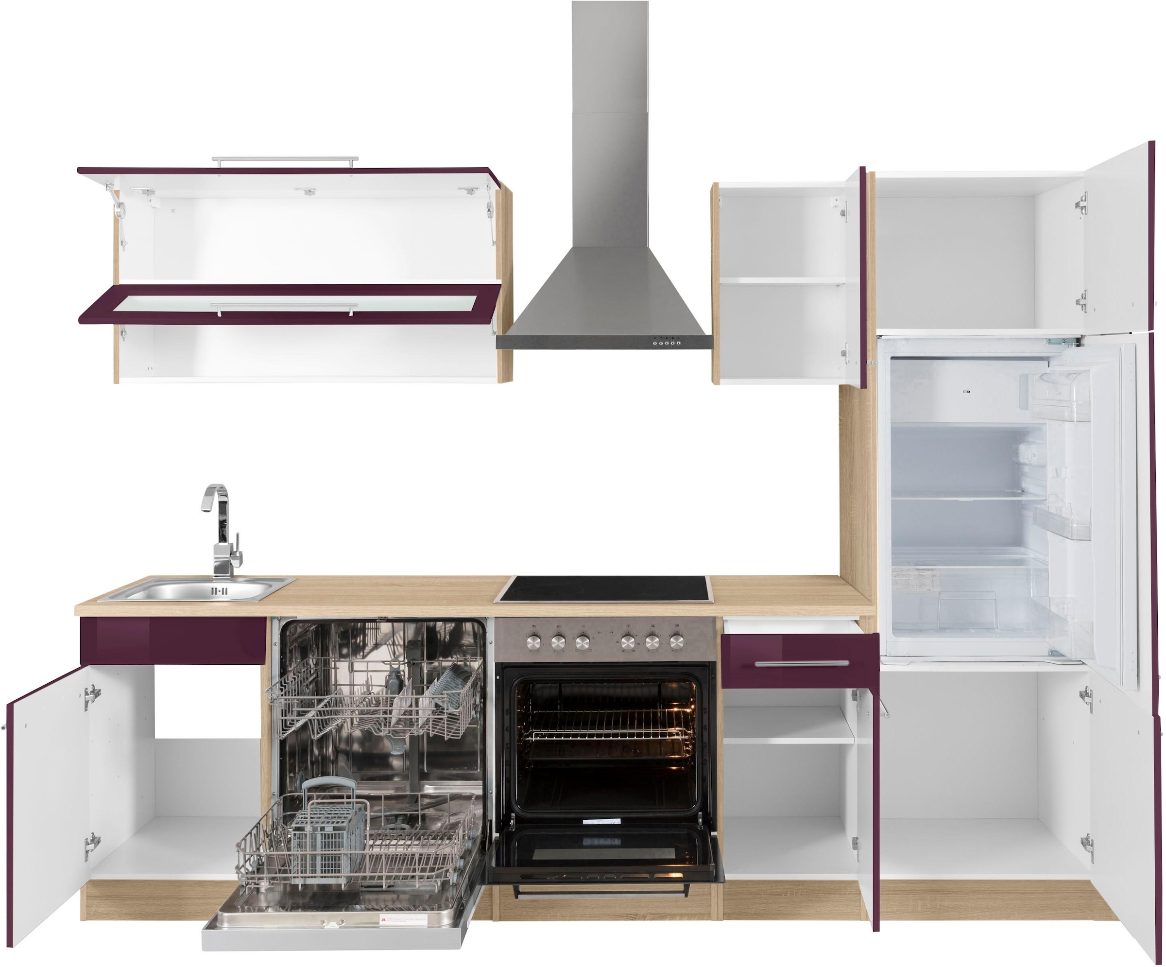 KOCHSTATION Küchenzeile »KS-Eton« mit E-Geräten, Breite 270 cm