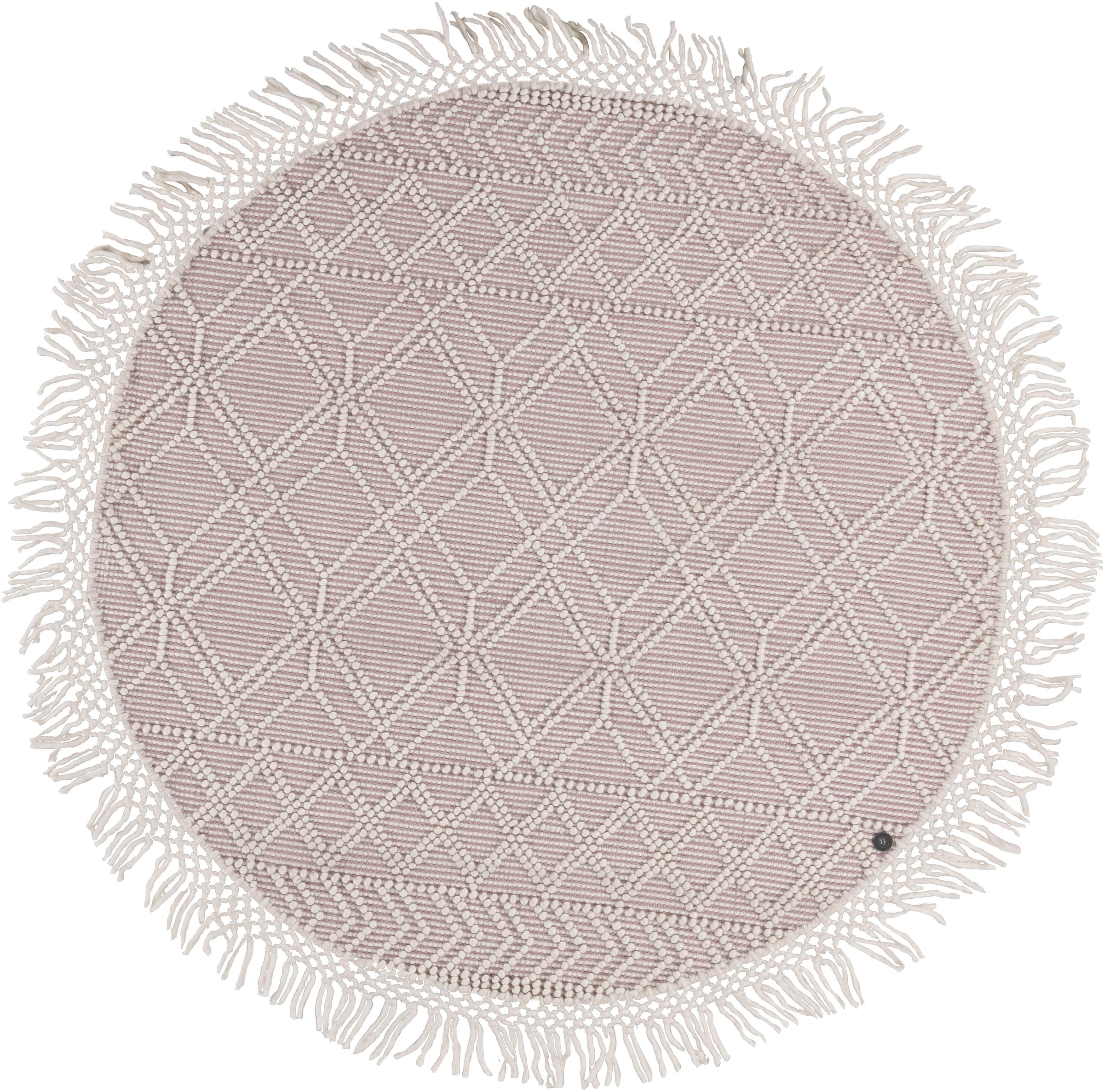 TOM TAILOR HOME Teppich »Colored Macrame«, rund, 10 mm Höhe, Handweb Teppich, reine Wolle, handgewebt, mit Fransen, Scandi Design