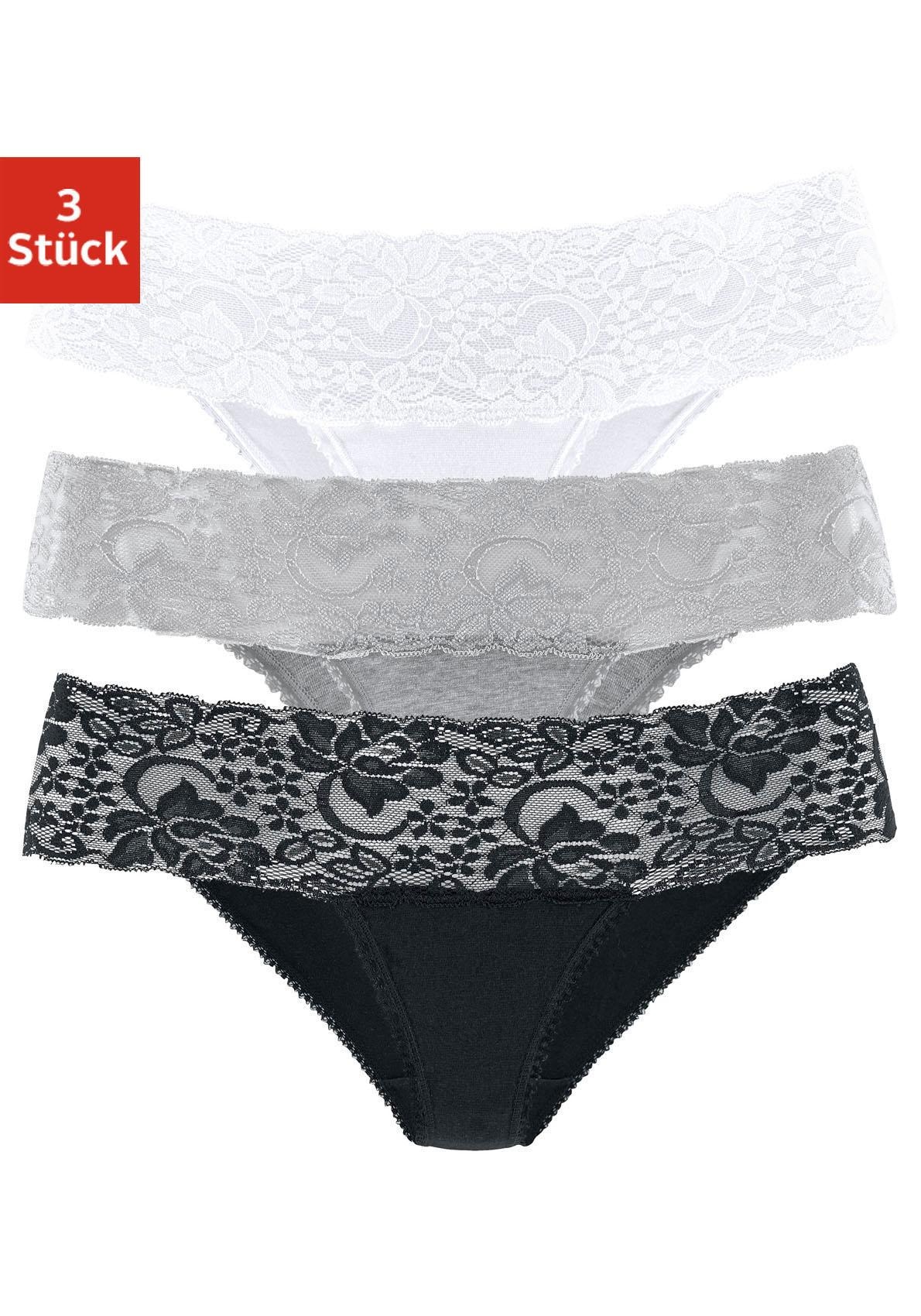 Vivance Brasilslip, (Packung, 3 St.), aus elastischer Baumwolle mit floraler  Spitze kaufen online bei OTTO | Klassische Panties