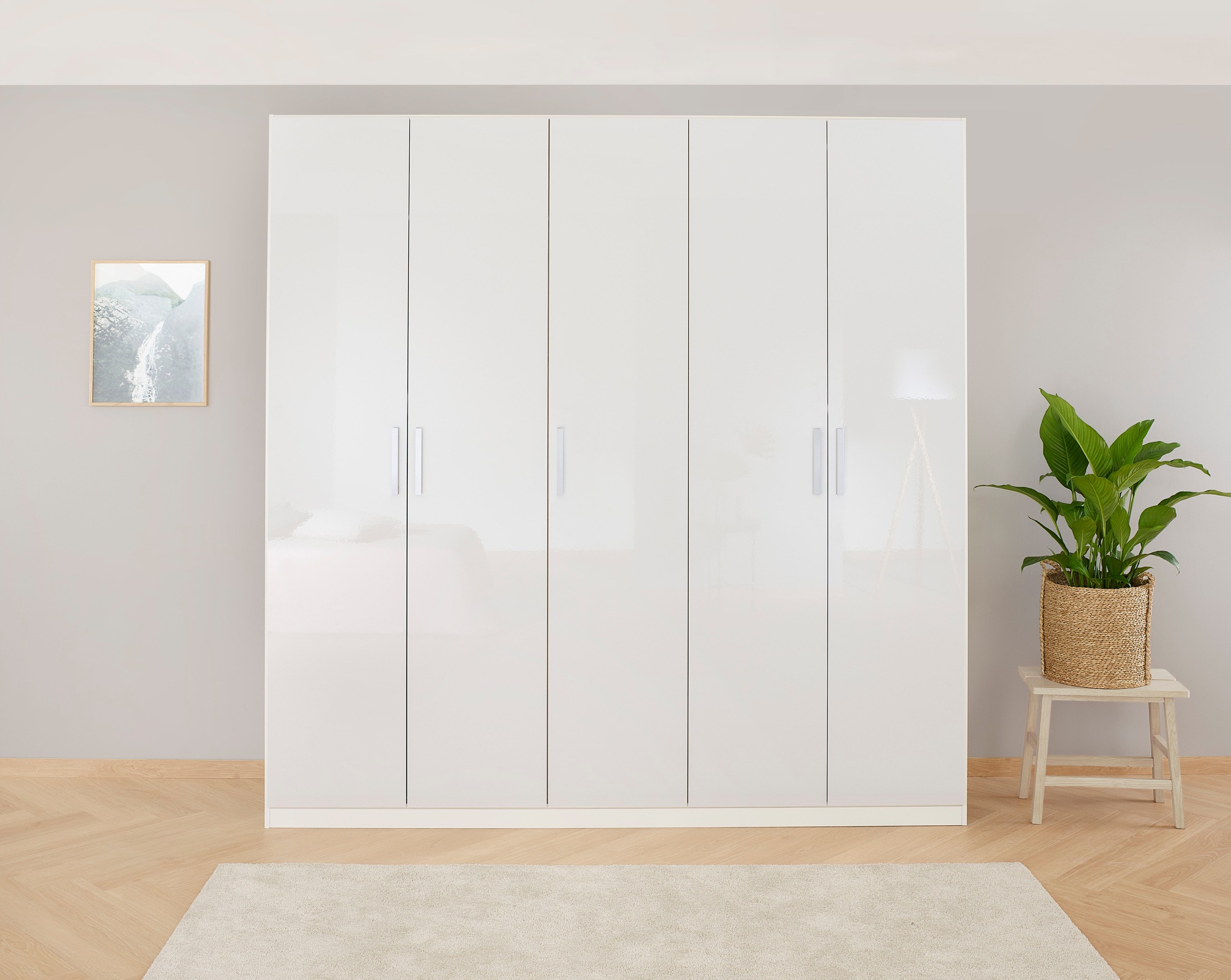 rauch Drehtürenschrank »Kleiderschrank Schrank Garderobe KOLUNA mit Hochglanz-Front«, (Breiten 181/226/271/315 cm Höhen 210/229 cm), Hochglanzfront, inkl. 2 Innenschubladen sowie extra Böden