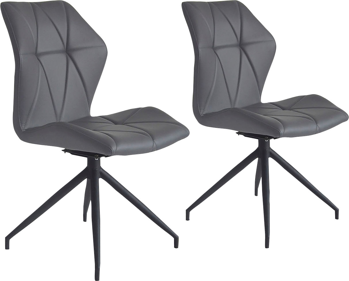 byLIVING Esszimmerstuhl »Imke«, (Set), 2 St., Kunstleder, 2er-Set, gemütlicher Esszimmerstuhl mit Steppung, 360 Grad drehbar