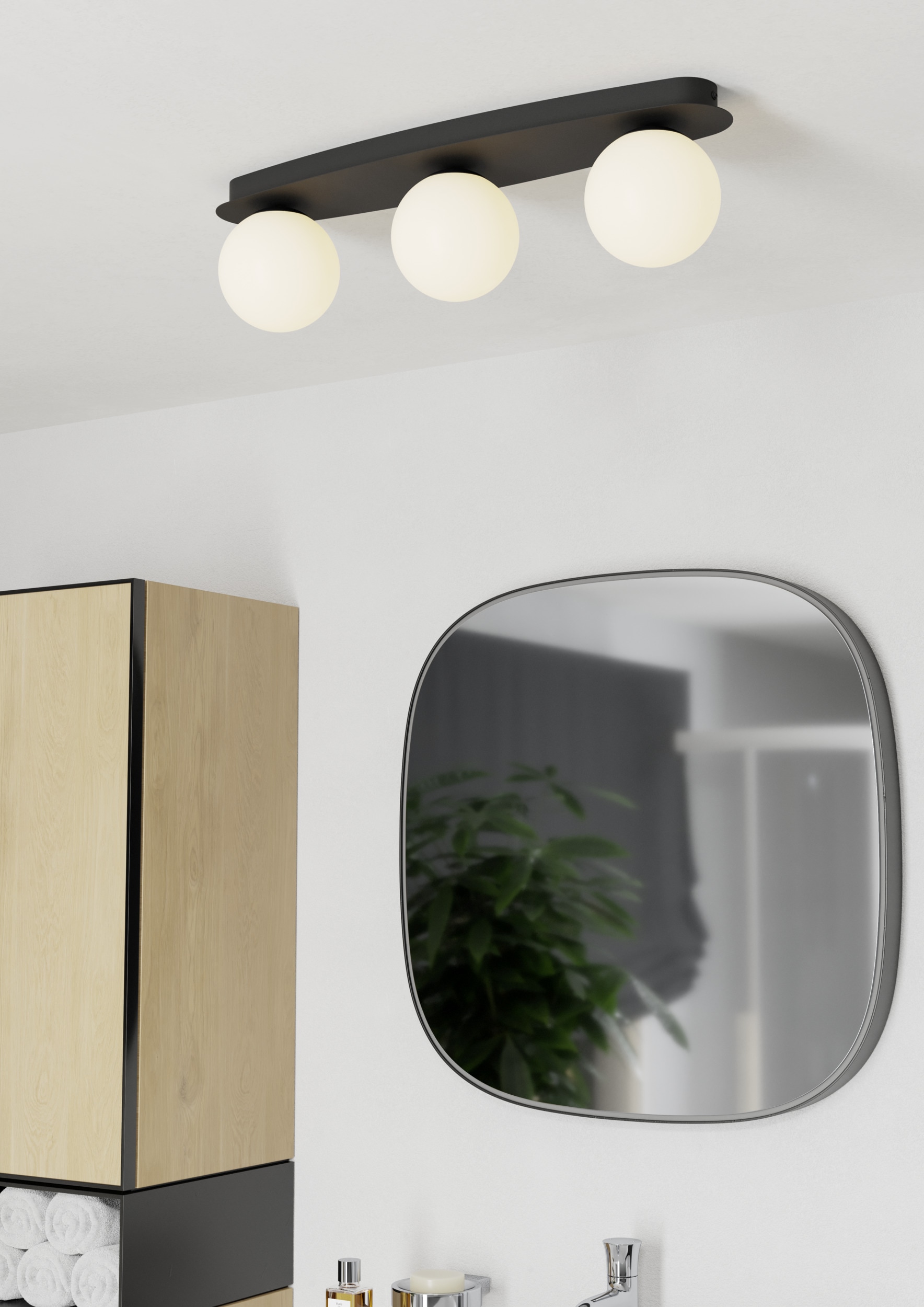 EGLO Deckenleuchte »CASTROVIDO Wand- / Deckenlampe - Stahl - G9 - 3X4,2W - IP44« G9 1 Stk. Wohzimmerlampe, Esszimmerlampe, Flur, Schlafzimmer, L58 x B13 x H16 cm