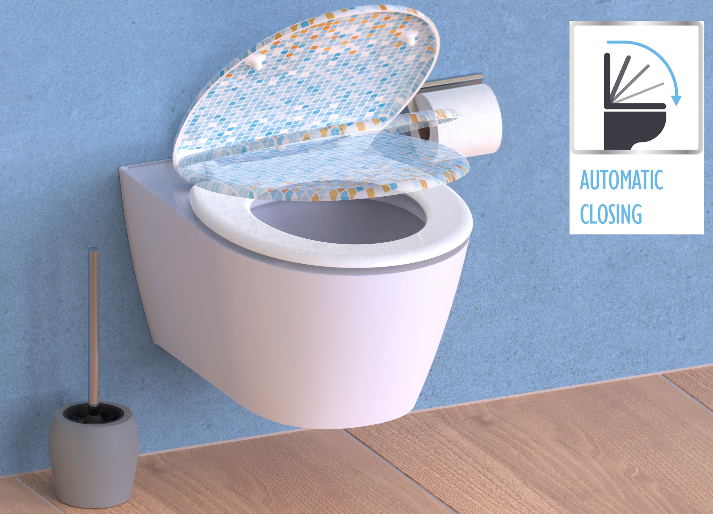 Eisl WC-Sitz »Mosaik«, Duroplast, Absenkautomatik, max. Belastung der Klobrille 150 kg