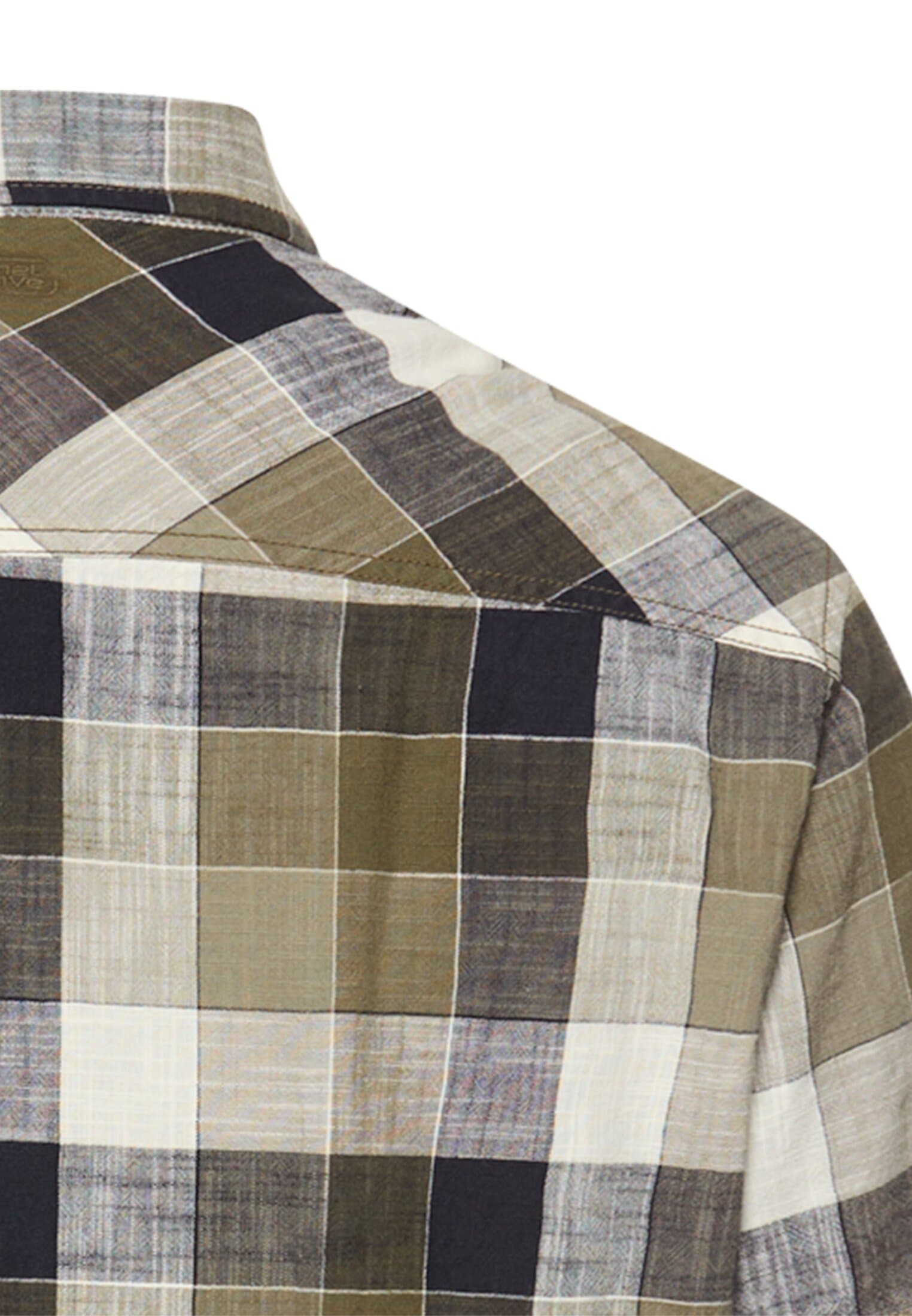 camel active Karohemd Kurzarm, mit Button-Down-Kragen