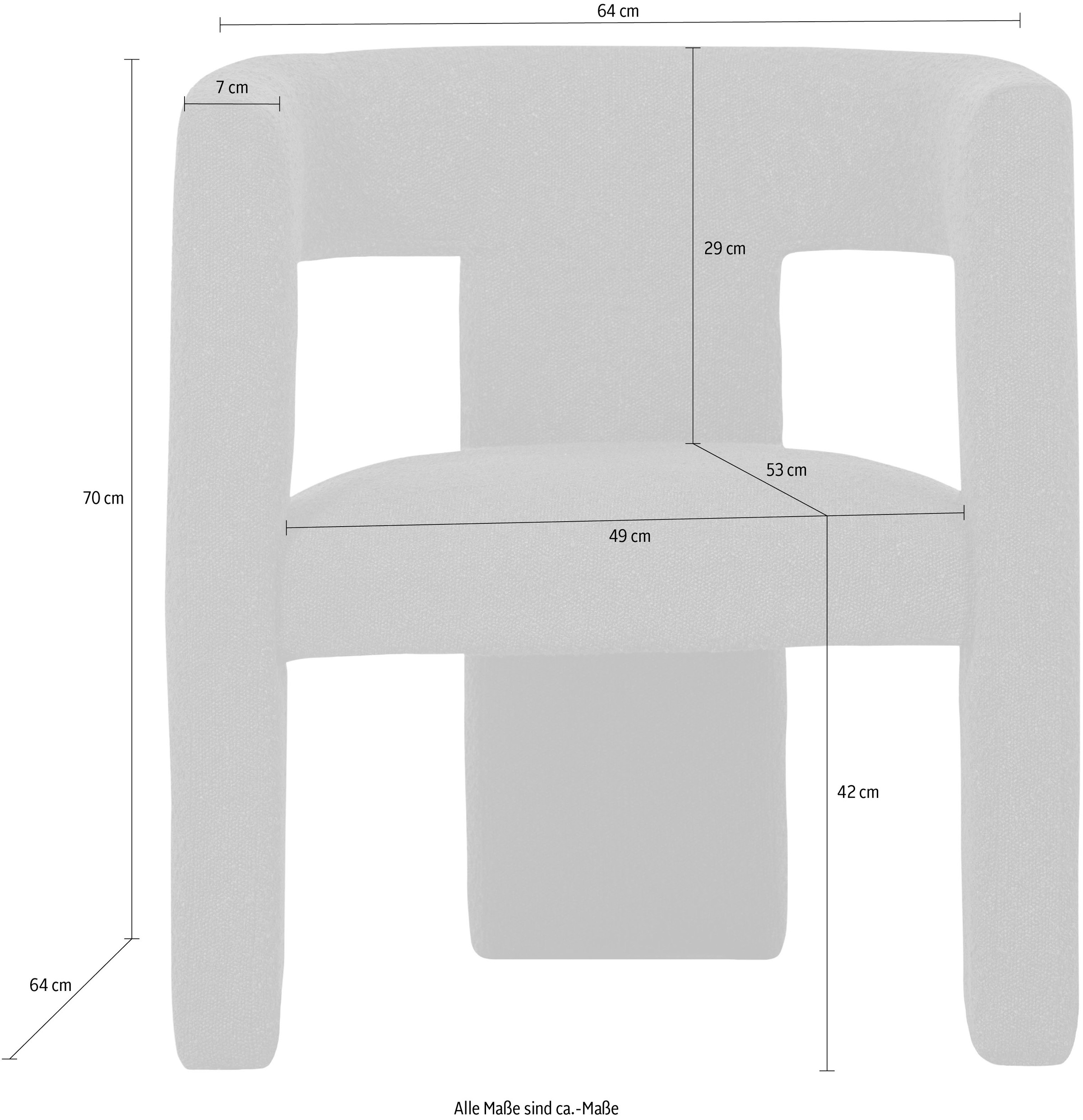 WOOOD Polsterstuhl »Tiwa mit Bouclé-Bezug und Holzgestell B 63 x T 62 x H 71 cm« () Maximale Verschleißfestigkeit, Tragkraft 100 kg, montiert geliefert