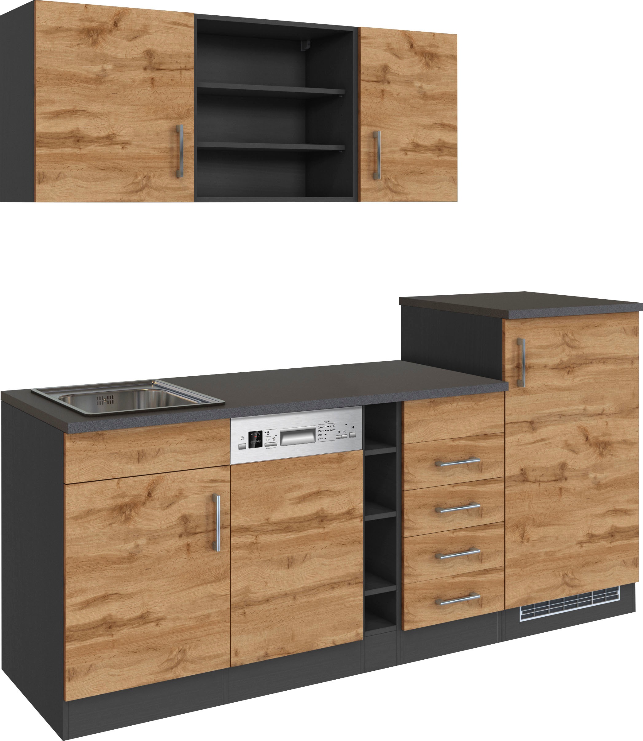 KOCHSTATION Küche »KS-Mali«, Breite 210 cm, mit E-Geräten