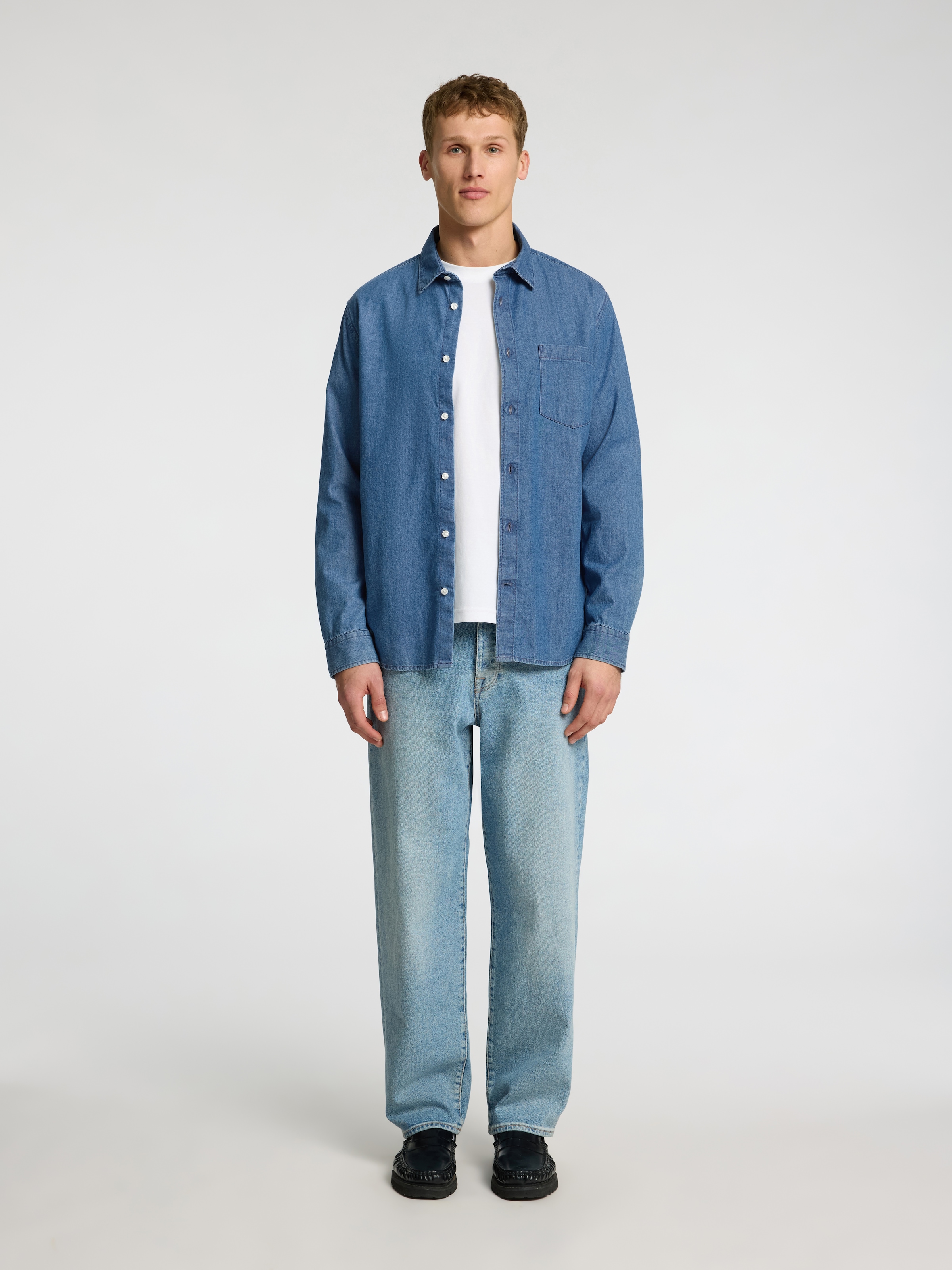 SELECTED HOMME Langarmhemd »SLHREGCARLO DENIM LS SHIRT NOOS«