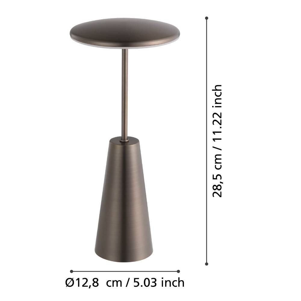 EGLO Tischleuchte »PICCOLA«, 1 flammig, Leuchtmittel LED-Modul | LED fest integriert, dimmbare Nachttischlampe, Metall in Bronze, Lampe für Balkon, IP54