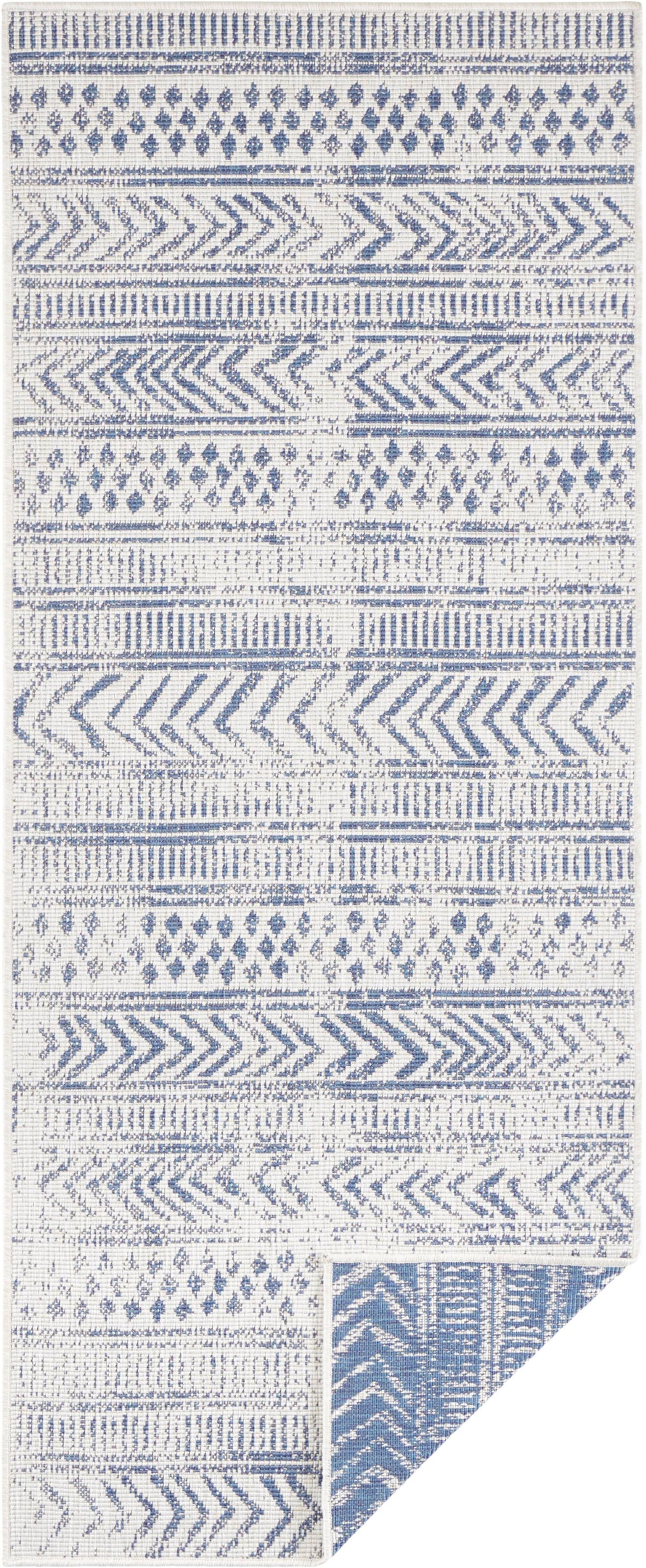 NORTHRUGS Teppich »BIRI Wendeteppich«, rechteckig, 5 mm Höhe, In-& Outdoor, Wetterfest, Balkon, Läufer, Wohnzimmer, Wasserfest, Boho