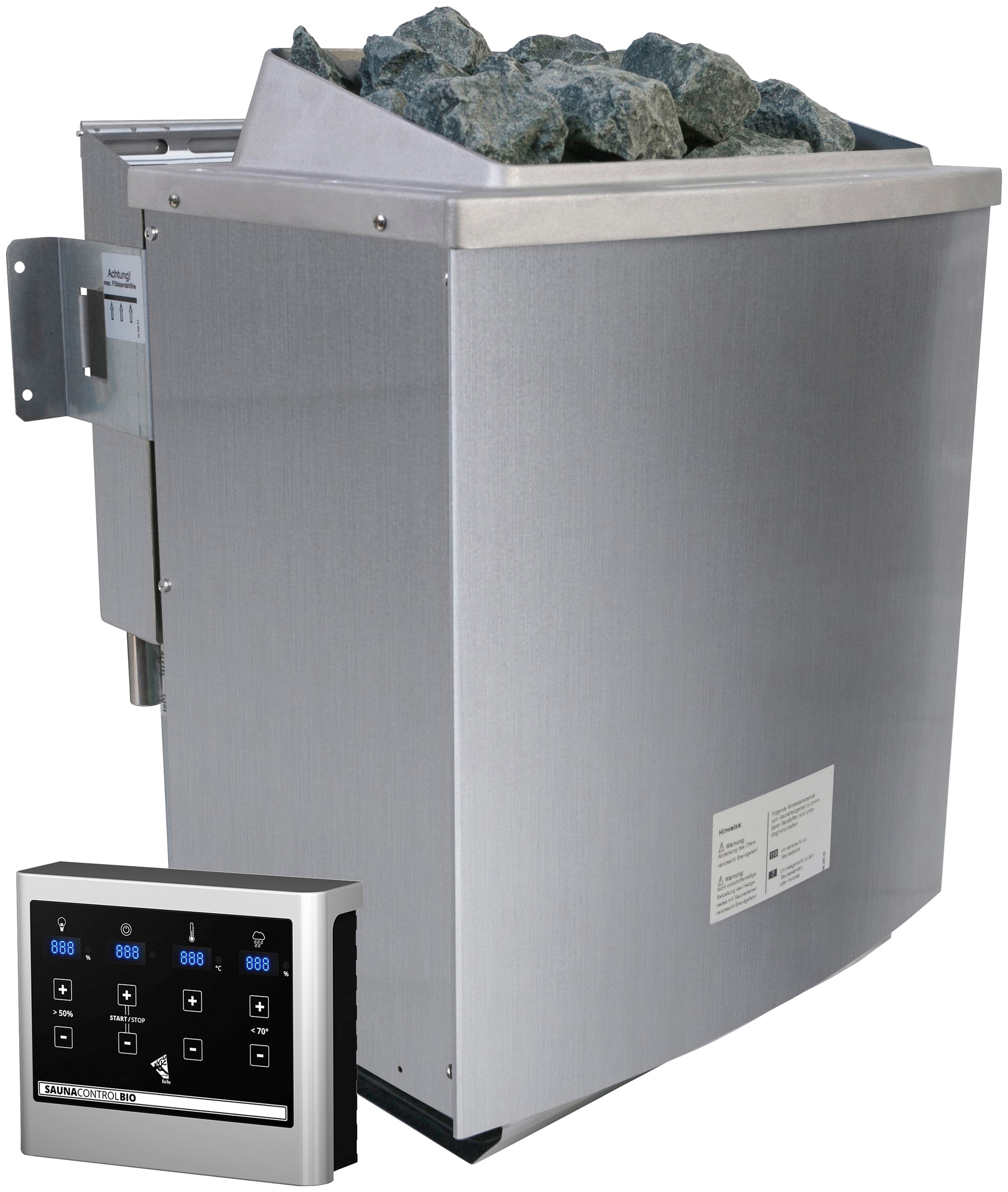 Karibu Sauna »Avril« Set,  Ofen 9 kW Bio externe Strg easy