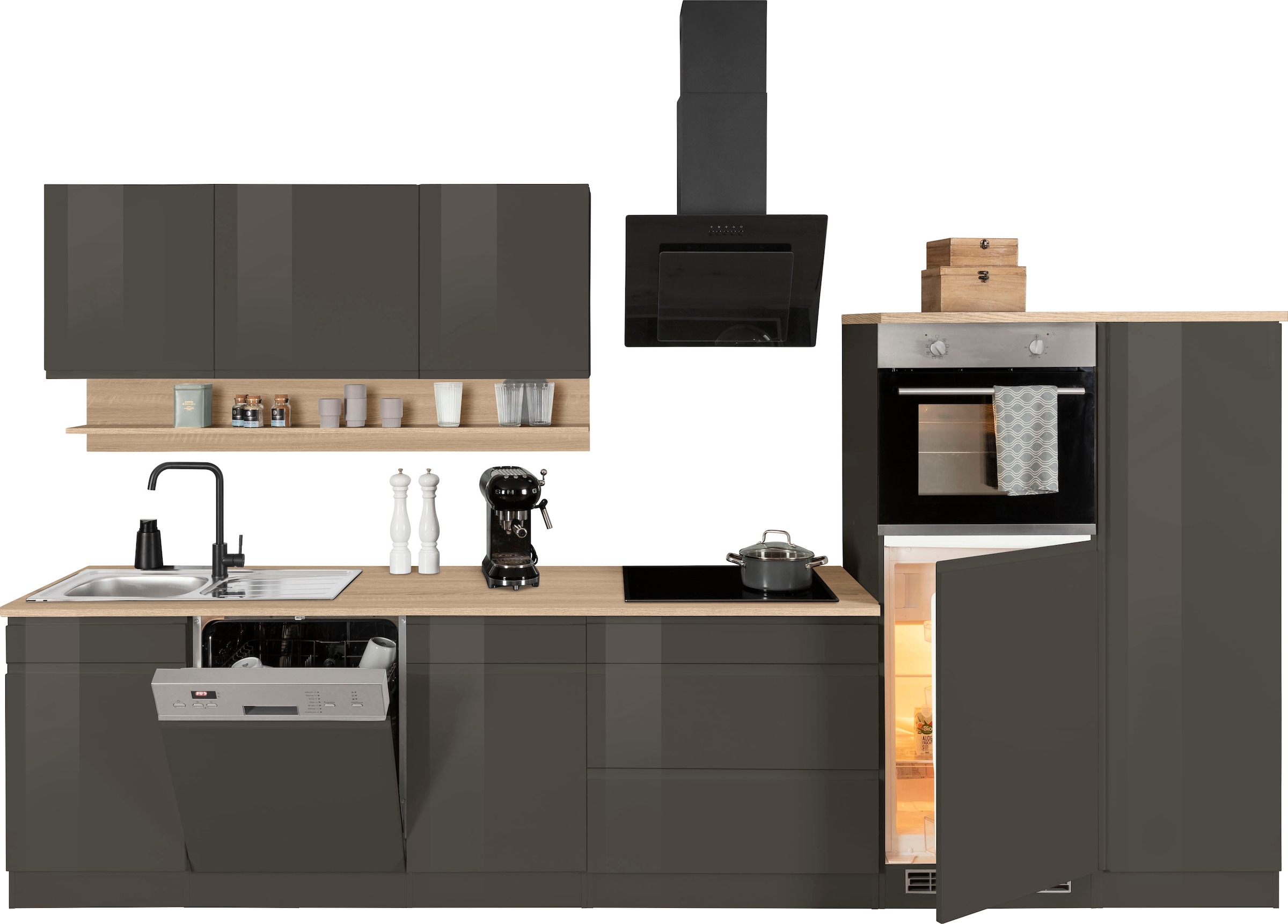 KOCHSTATION Küchenzeile »KS-Virginia«, Breite 350 cm, ohne E-Geräte