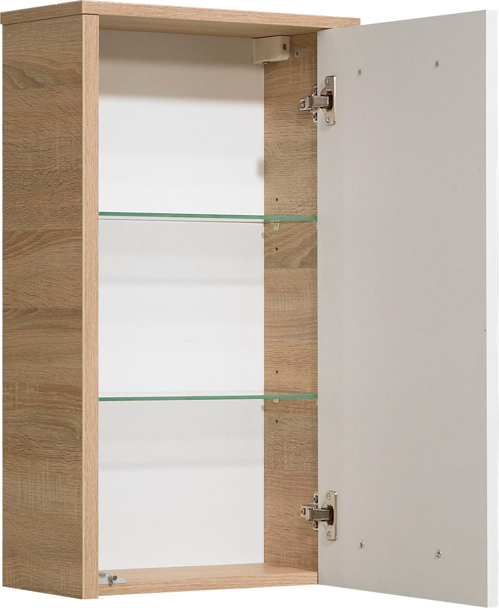 Saphir Hängeschrank »Quickset 382 Wand-Badschrank mit 1 Tür und 2 Einlegeböden«, Badezimmer-Hängeschrank, 40 cm breit, inkl. Türdämpfer, Weiß Hochglanz