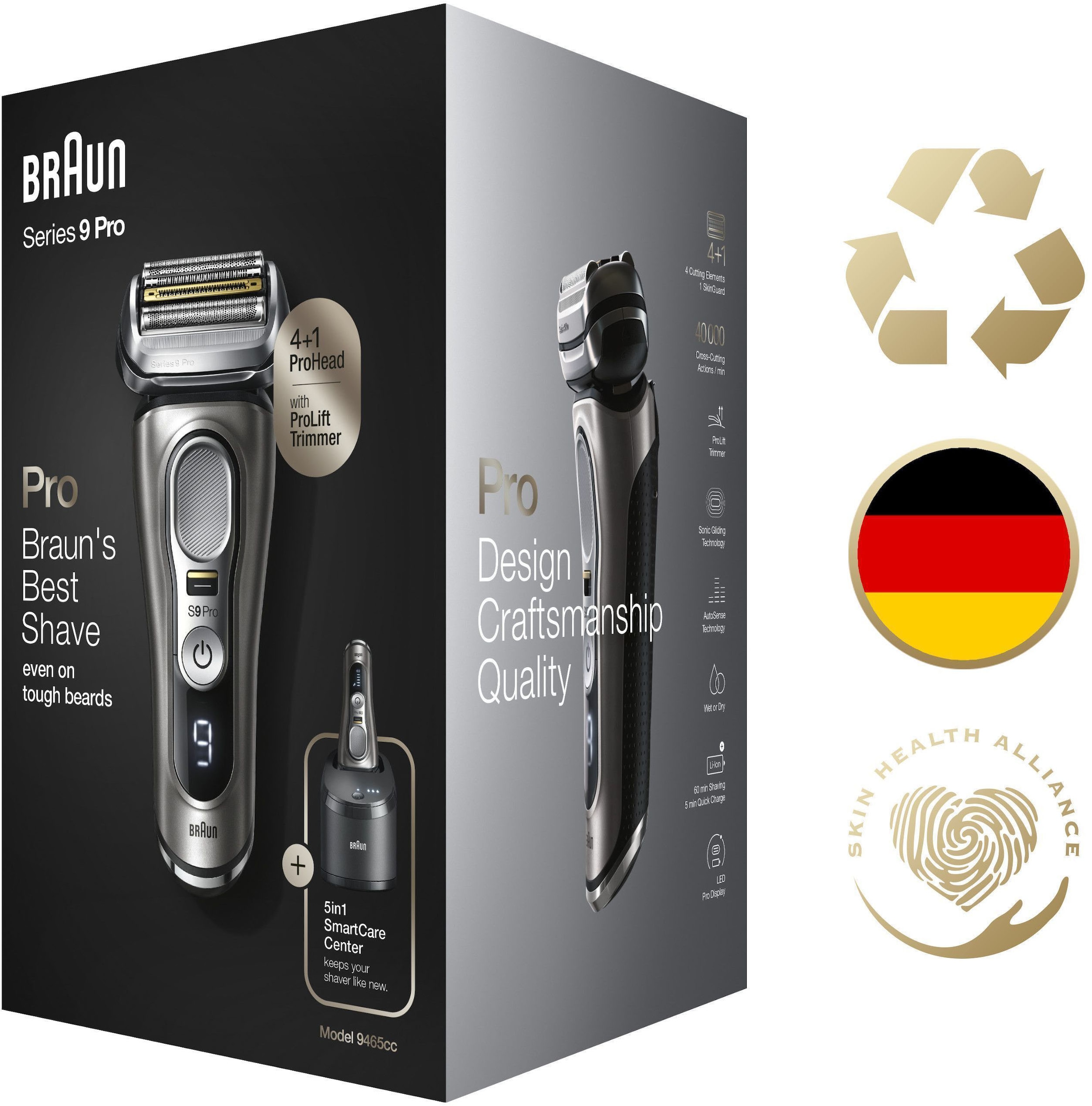 Braun Elektrorasierer »Series 9 Pro 9465cc«, 5-Stufen-Reinigungs- und Ladestation, Wet&Dry, ProLift Trimmer