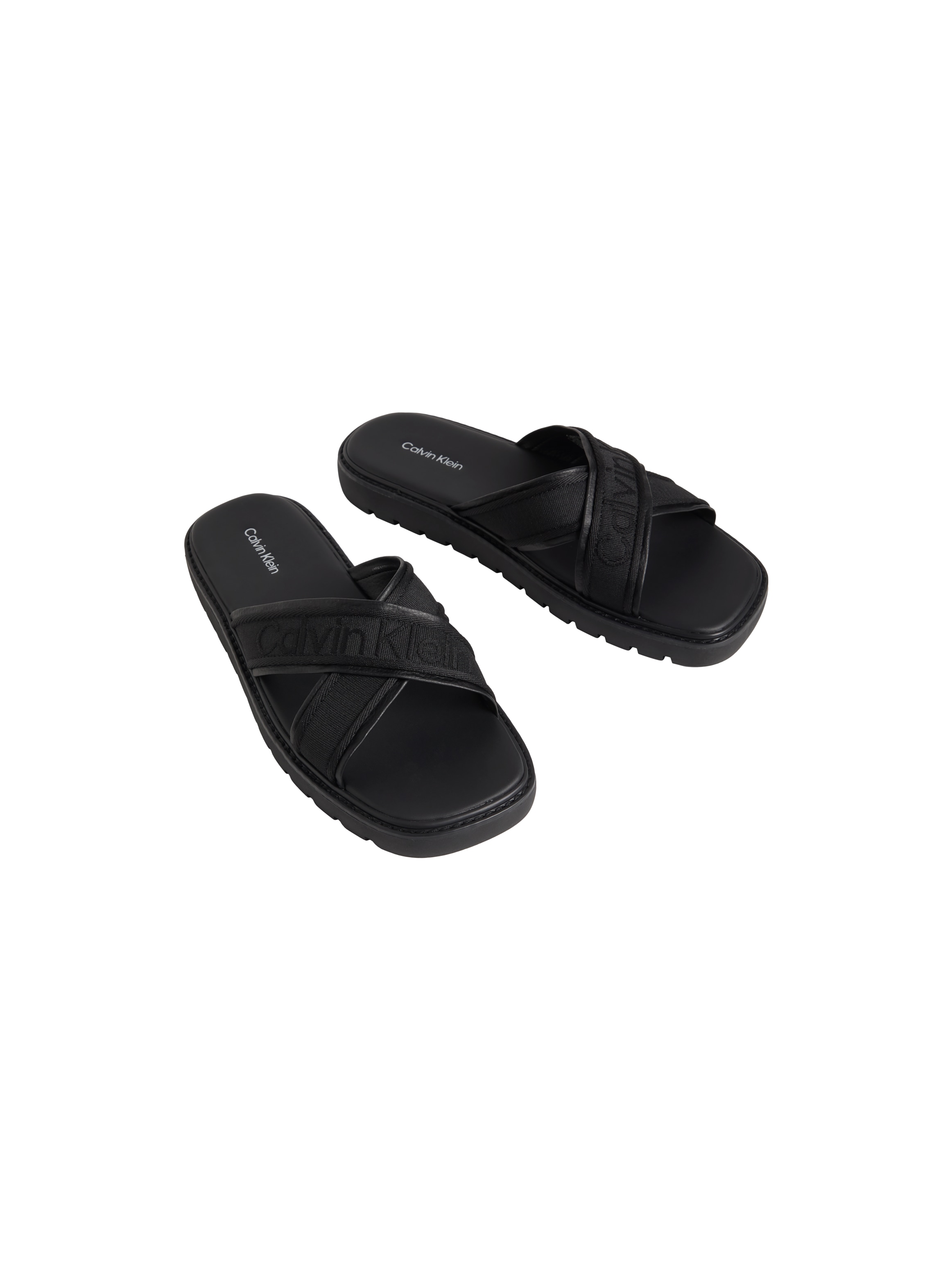 Calvin Klein Pantolette »SQ MOLDED SANDAL XCROSS WB«  Strandschuh, Sommerschuh, Badepantolette, Flat mit Logoschriftzug