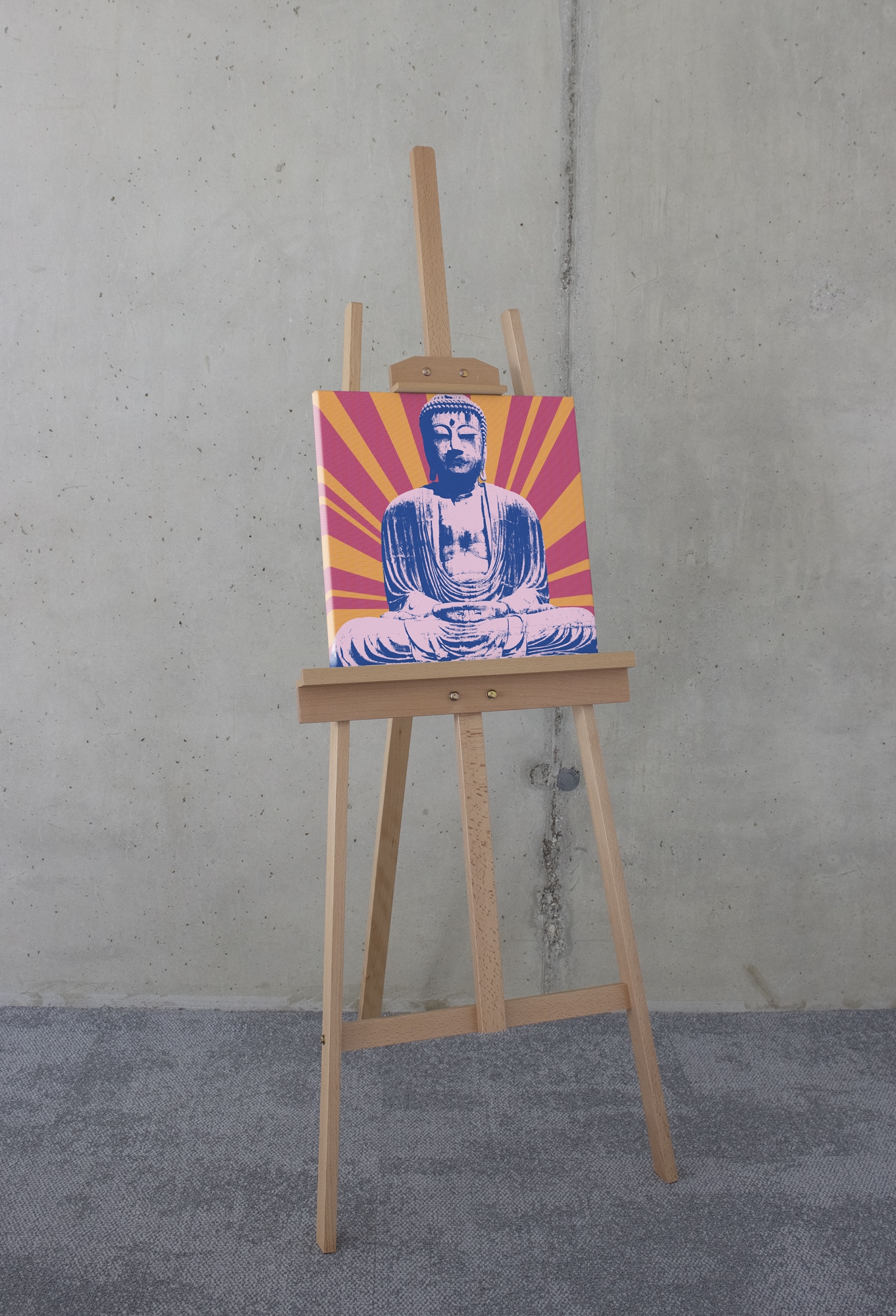 Komar Leinwandbild »Hippie Buddha - Größe 40 x 40 cm«, Natur, (1 St.), Keilrahmenbild mi Echtholzrahmen