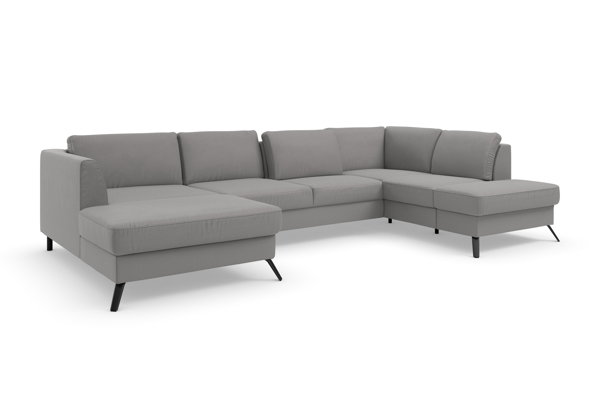 sit&more Wohnlandschaft »Olsen U-Form«, inklusive Sitztiefenverstellung, wahlweise mit Bettfunktion, 15cm hoch