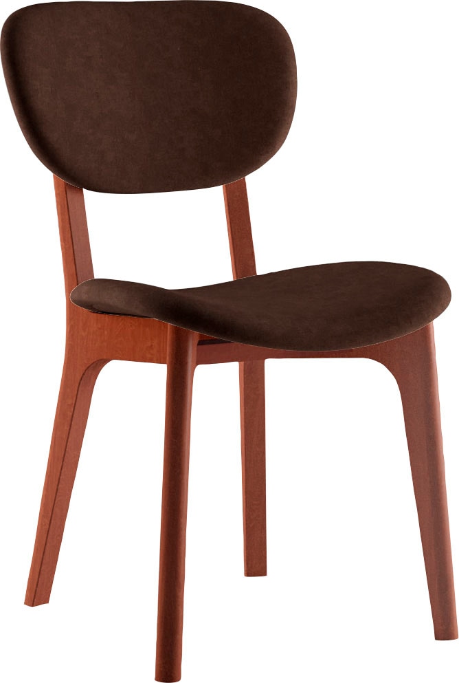 INOSIGN Stuhl »COZY Made in Italy«, (Set), 2 St., Microfaser, Gestell in Buche, Kirsch- oder Nussbaum, Massivholz, Design Stuhl