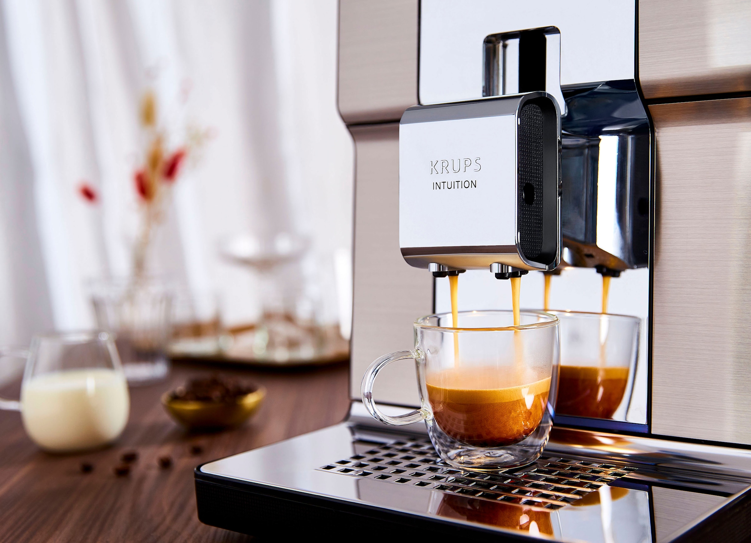 Krups Kaffeevollautomat »EA877D Intuition Experience+«, 21 Heiß- und  Kaltgetränke-Spezialitäten, geräuscharm, Farb-Touchscreen jetzt kaufen bei  OTTO | Kaffeevollautomaten