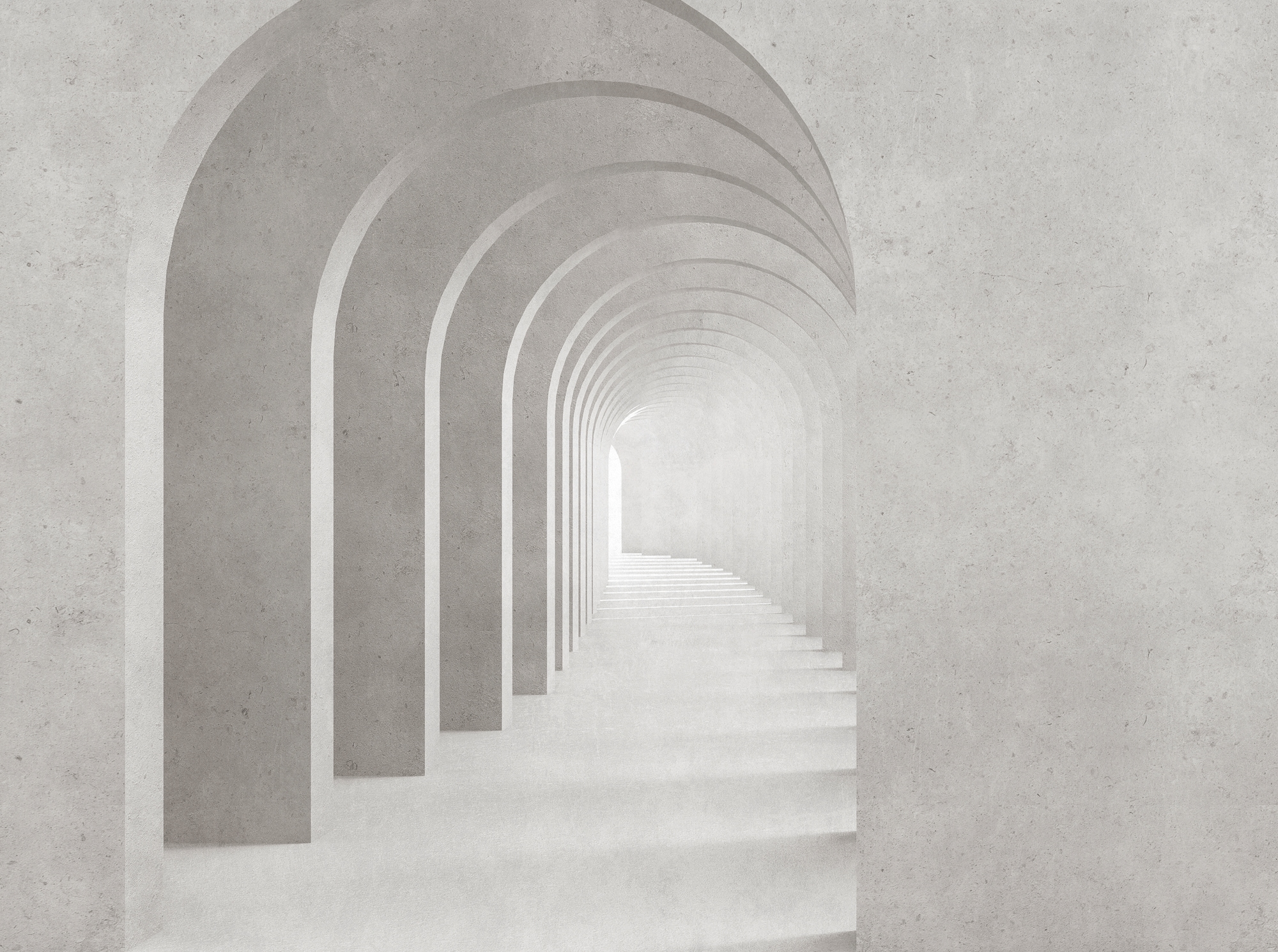 living walls Fototapete »THE WALL III Beton-Optik Tapete Motivtapete Rundbogen 3D« matt glatt Vliestapete 3D-Optik für Schlafzimmer Küche Wohnzimmer Betonoptik Flur