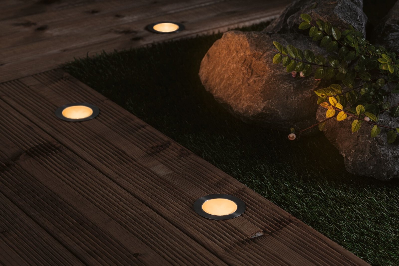 Paulmann LED Einbauleuchte »Plug & Shine Floor Einzelleuchte IP67 2200K 2W Silber«, 1 flammig, Bodeneinbauleuchte, Insektenfreundlich