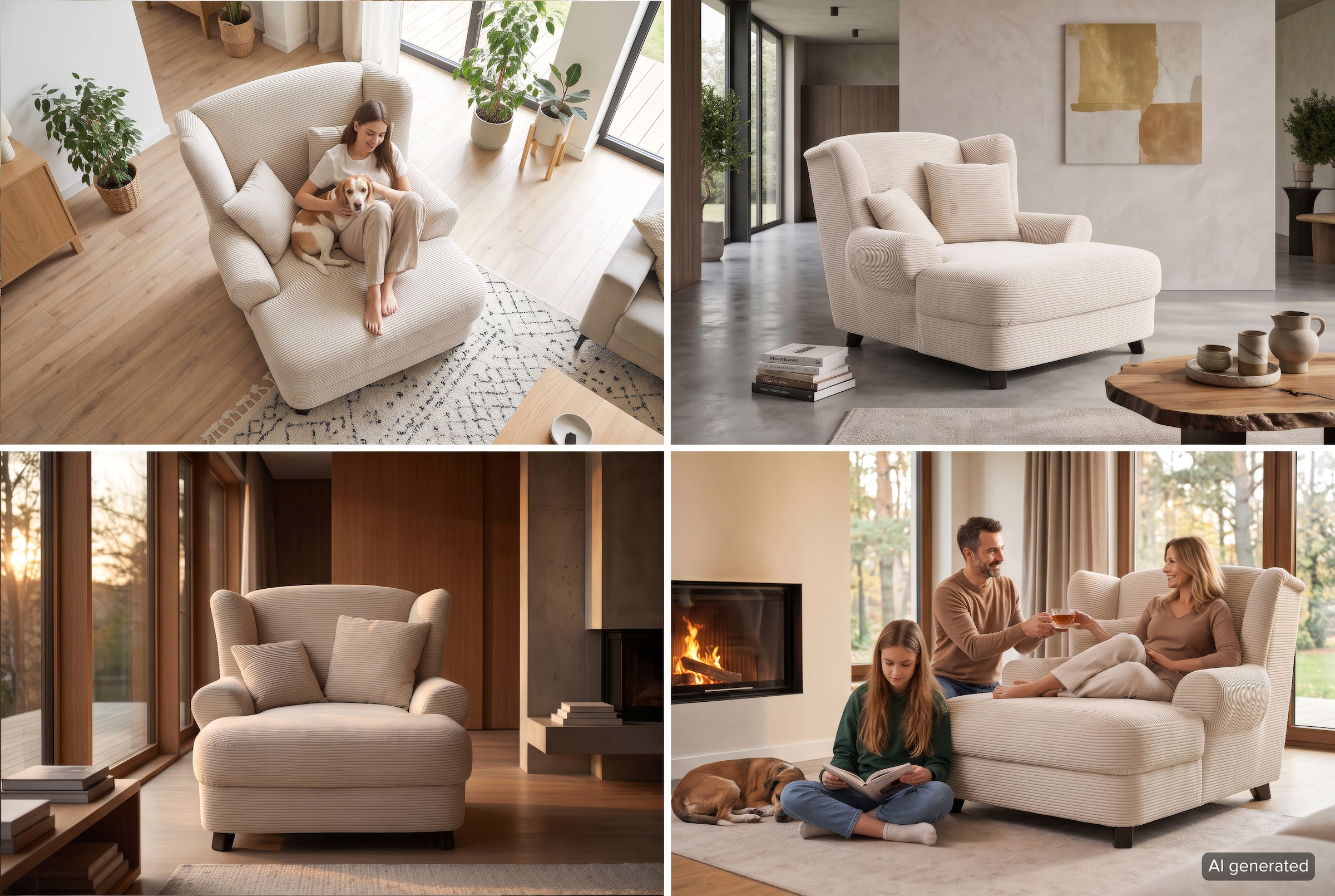 OTTO home XXL-Sessel »Oase, B: 120 cm, Sitzhöhe: 50 cm - OTTO. Verlässliche Qualität.« Loungesessel mit 2 Zierkissen & Massivholzfüße