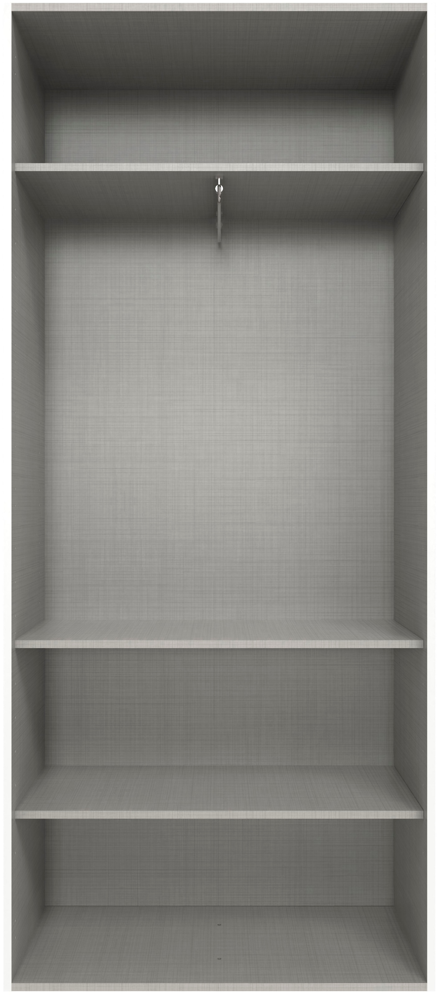 Wimex Kleiderschrank »Mugano,in 8 Breiten,3 Höhen,2 Tiefen, viele Farben, Made in Germany«, (in Basic oder Premium Ausstattung mit 2 weiteren Einlegeböden), mit langen oder kurzen Griffen aus Metall, mit oder ohne Spiegel