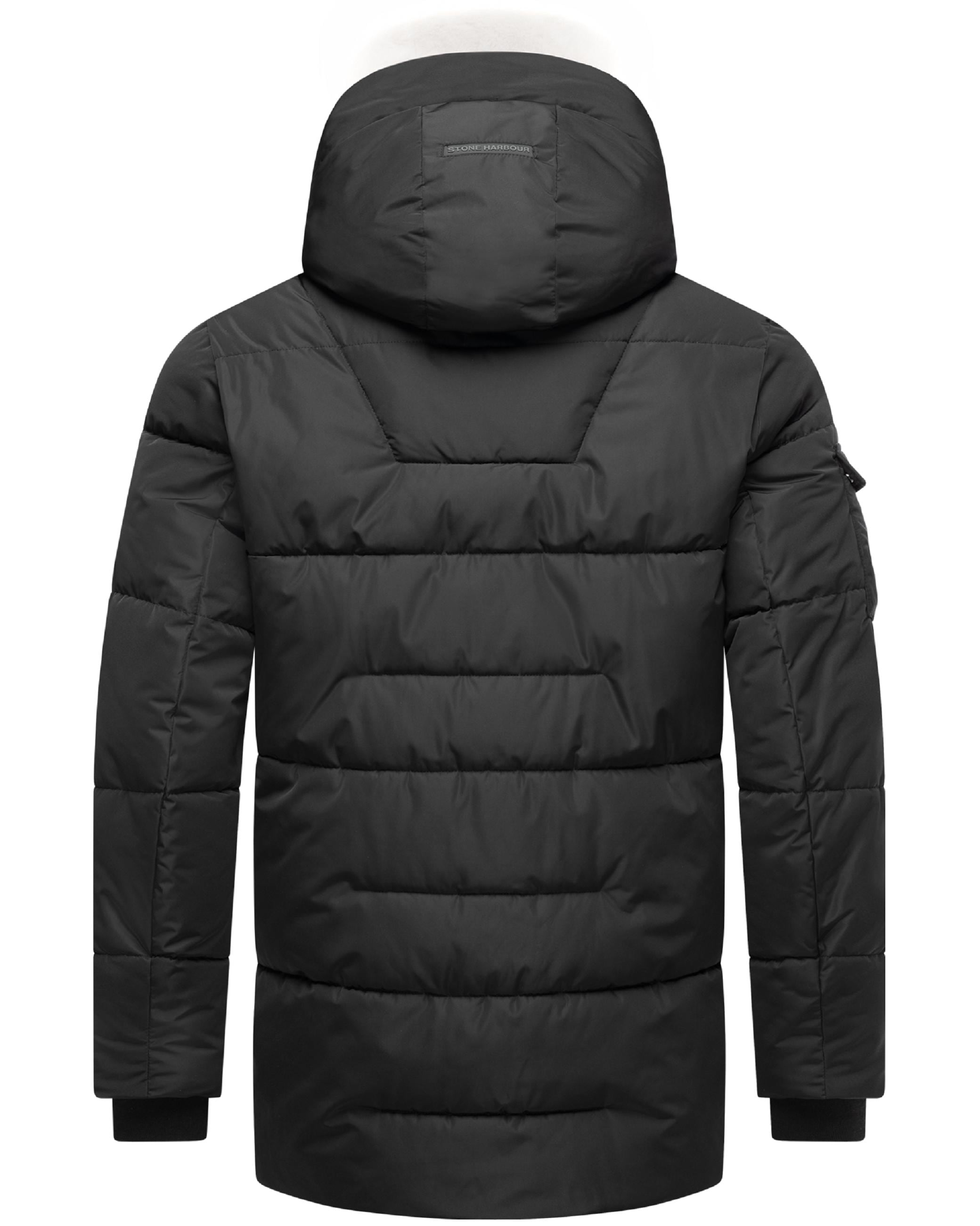 Stone Harbour Winterjacke »Winterjacke Lauroo XX«, mit Kapuze, urbane Herren Steppjacke mit kuscheligem Kunstpelz-Kragen