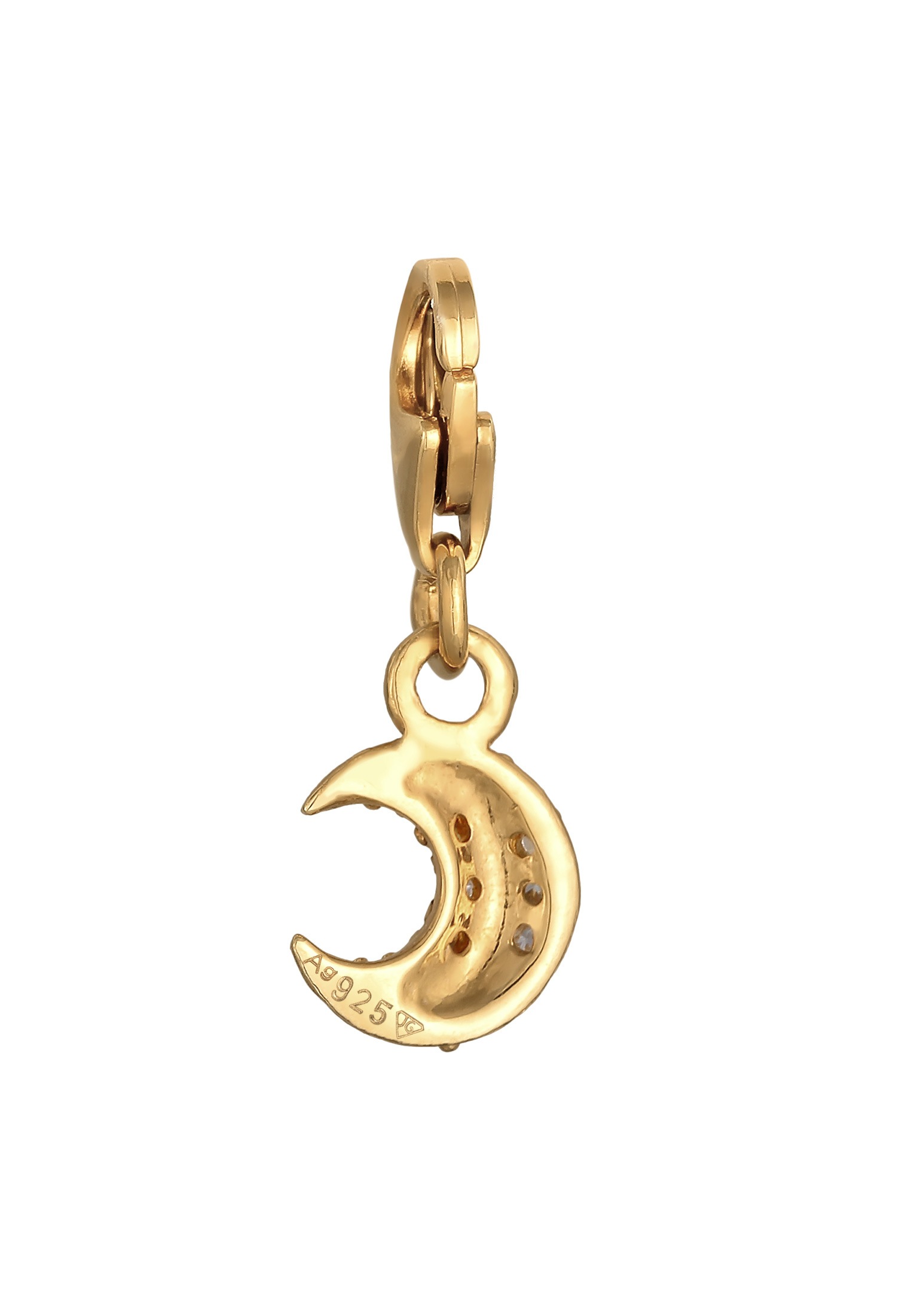 Nenalina Charm-Einhänger »Charm Halbmond Zirkonia Funklende 925 Silber«